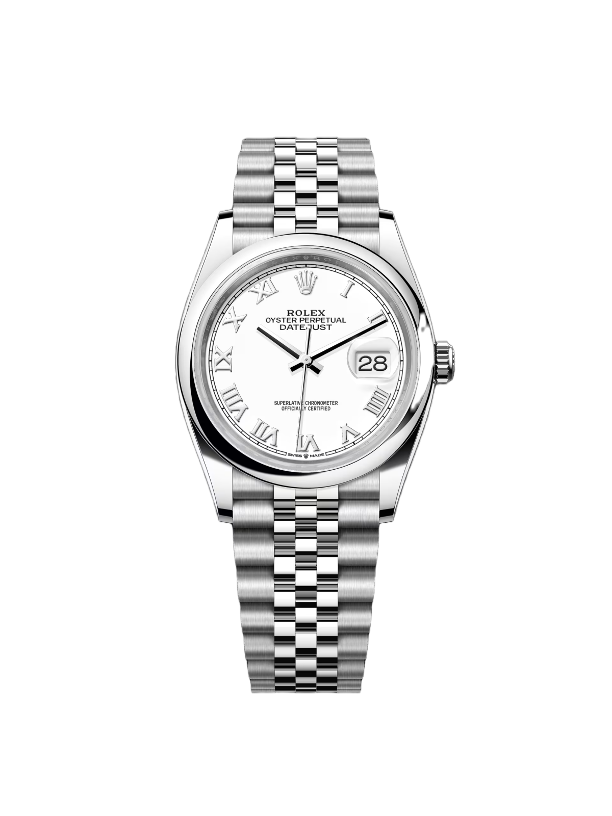 【Free Shipping】【Super Clone】RLX  Datejust 36mm 126200 Stainless Steel White Roman Dial Oyster