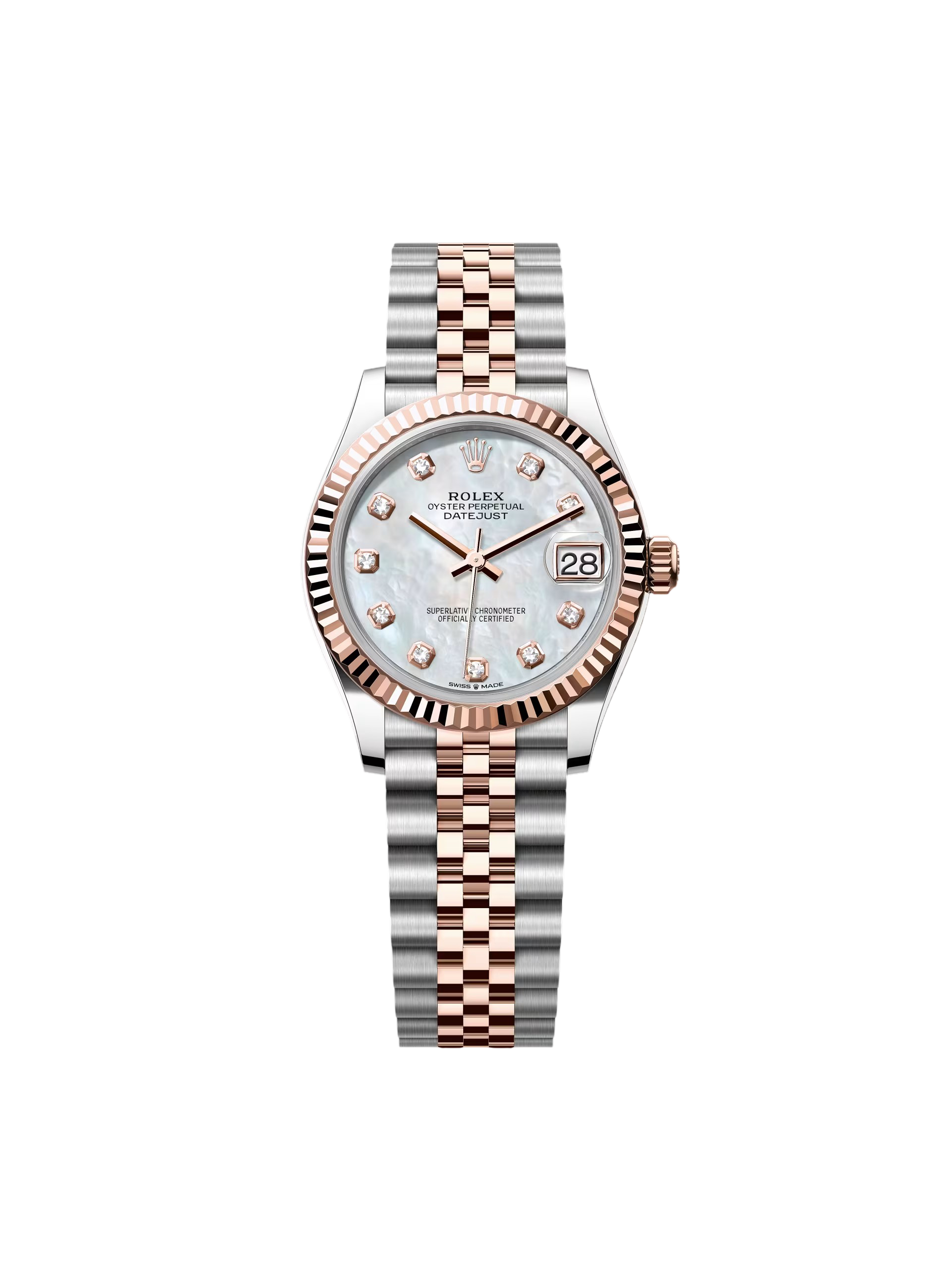 【Free Shipping】【Super Clone】RLX Datejust m278271-0025/0026 White Mother-of-Pearl 31mm Dial Oyster Bracelet Watch