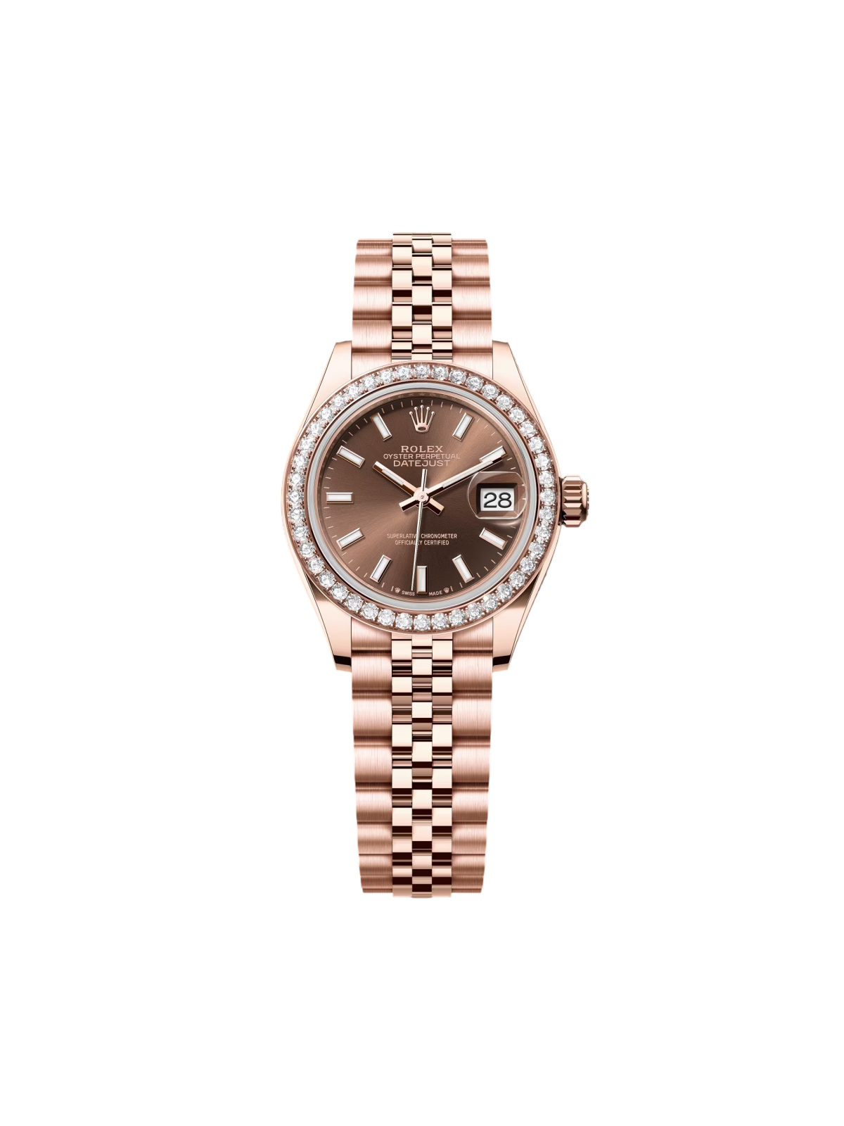 【Free Shipping】【Super Clone】RLX  Lady-Datejust 28mm 279135RBR Chocolate Dial Jubilee Bracelet