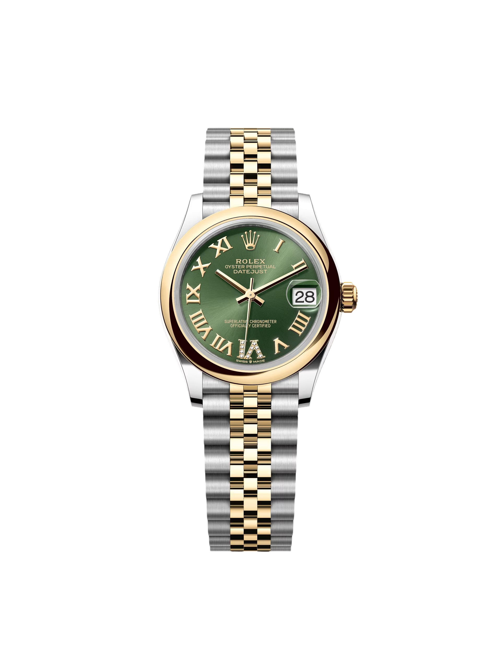 【Free Shipping】【Super Clone】RLX Datejust m278243-0015/0016 31mm Olive Green Dial Yellow Rolesor Oyster Watch