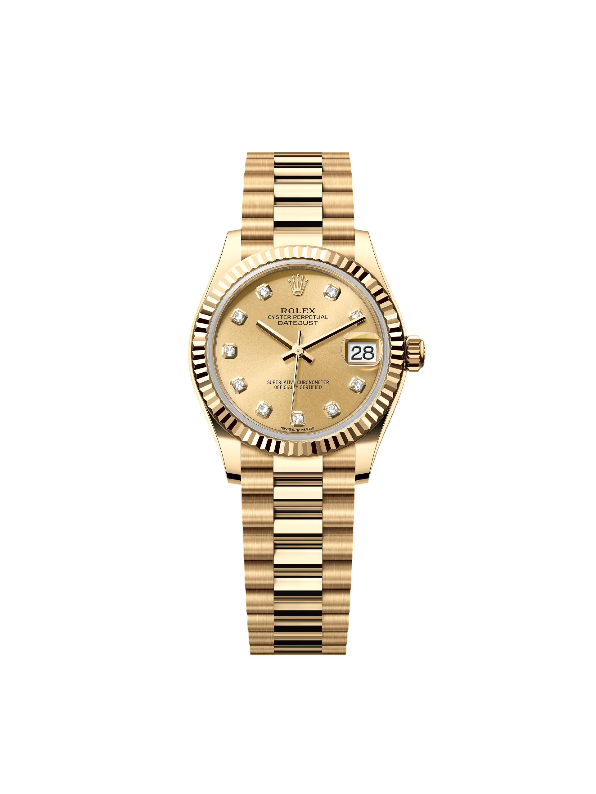 【Free Shipping】【Super Clone】RLX Datejust m278278-0009 Champagne 31mm Dial President Bracelet Watch