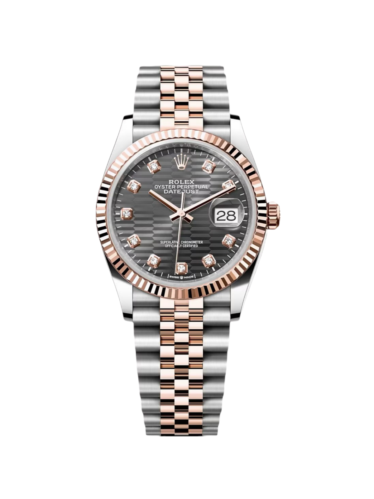 【Free Shipping】【Super Clone】RLX  Datejust 36mm 126231 Slate Fluted Motif Dial 36mm Jubilee Bracelet