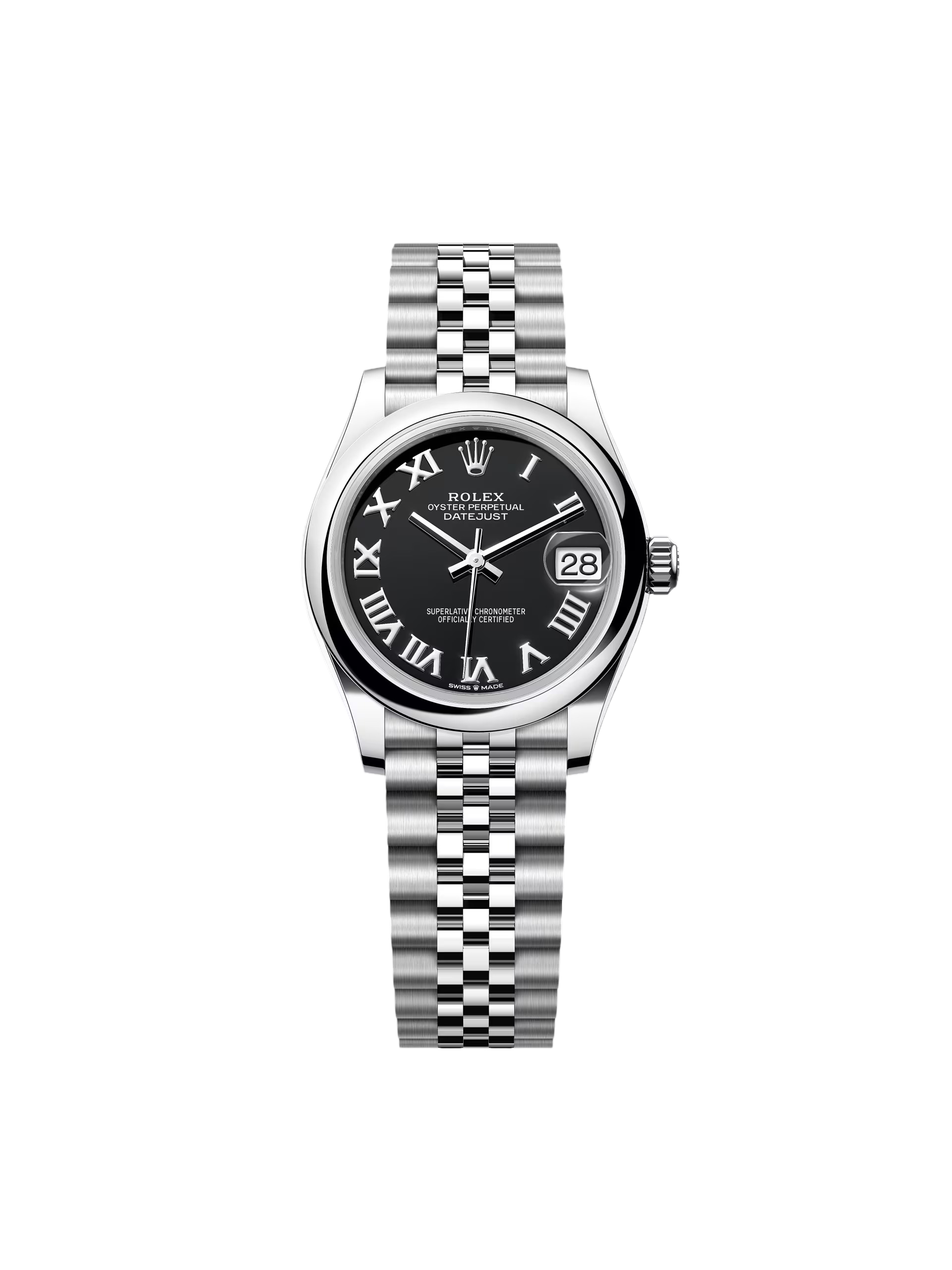 【Free Shipping】【Super Clone】RLX Datejust m278240-0001/0002 31mm Black Roman Domed Bezel Oyster Oystersteel