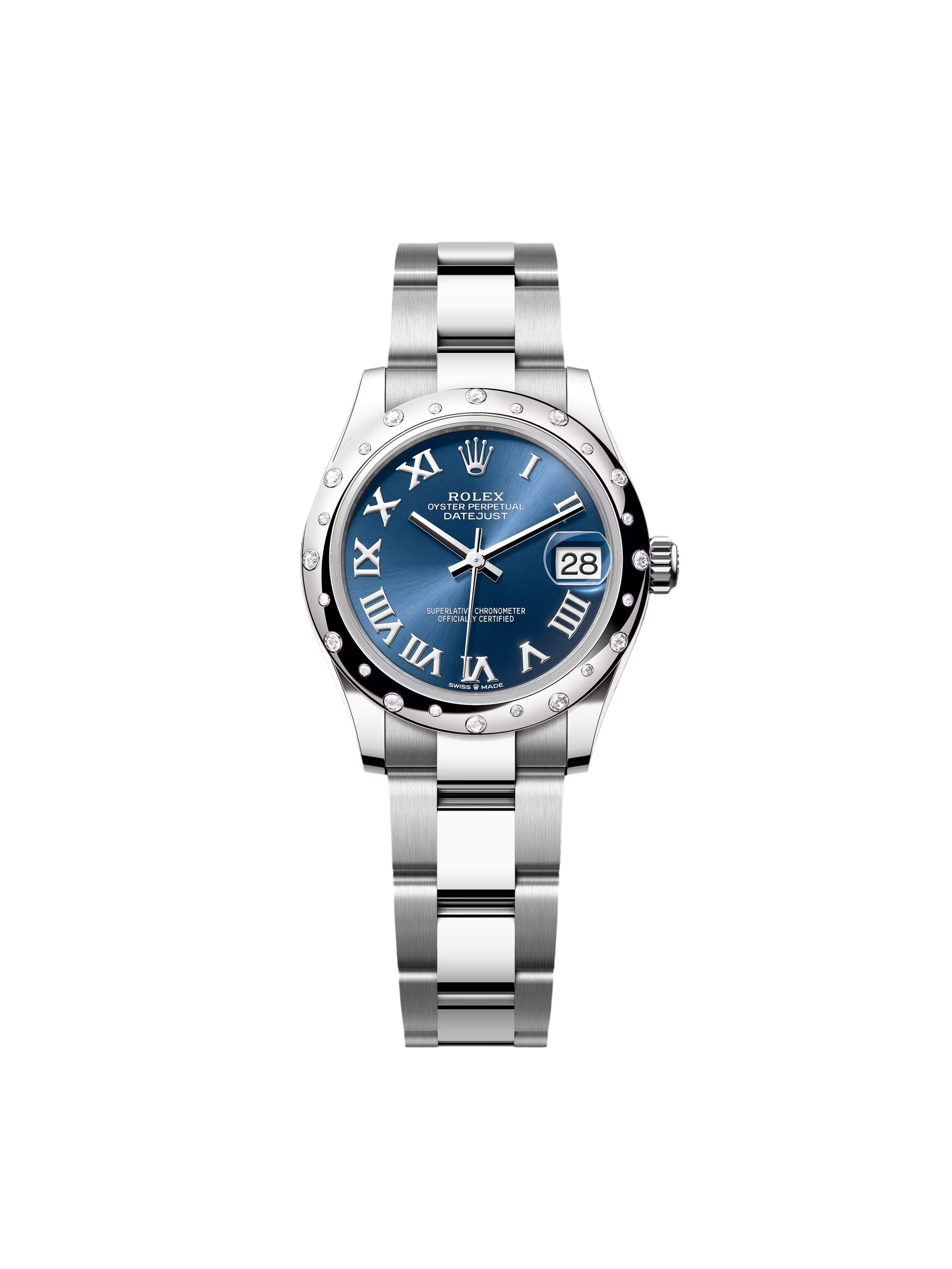 【Free Shipping】【Super Clone】RLX Datejust m278344-0035/0036 Bright Blue Dial 31mm Domed Diamond Oyster Watch