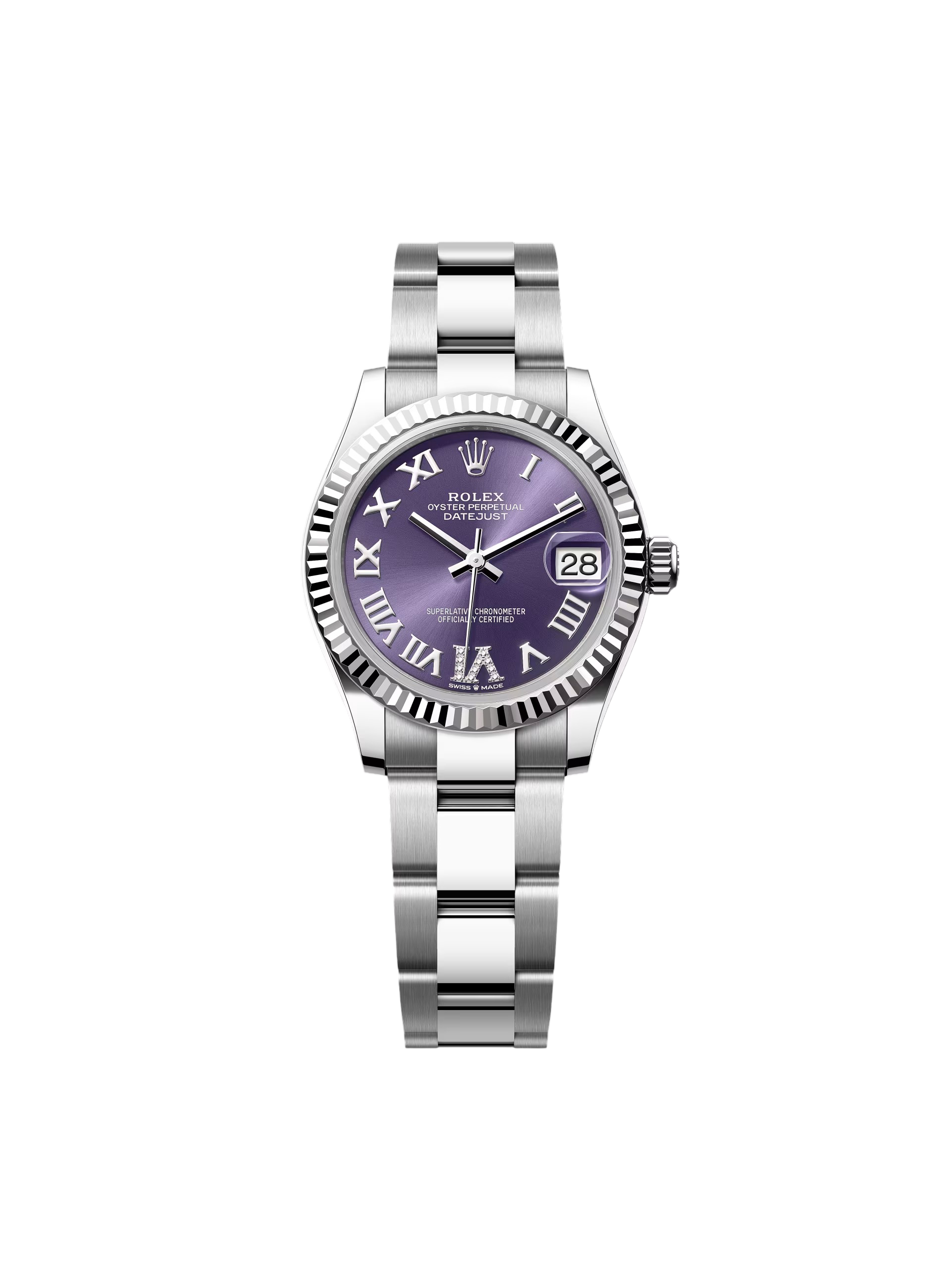 【Free Shipping】【Super Clone】RLX Datejust m278274-0025/0026 Aubergine 31mm Dial Oyster Watch