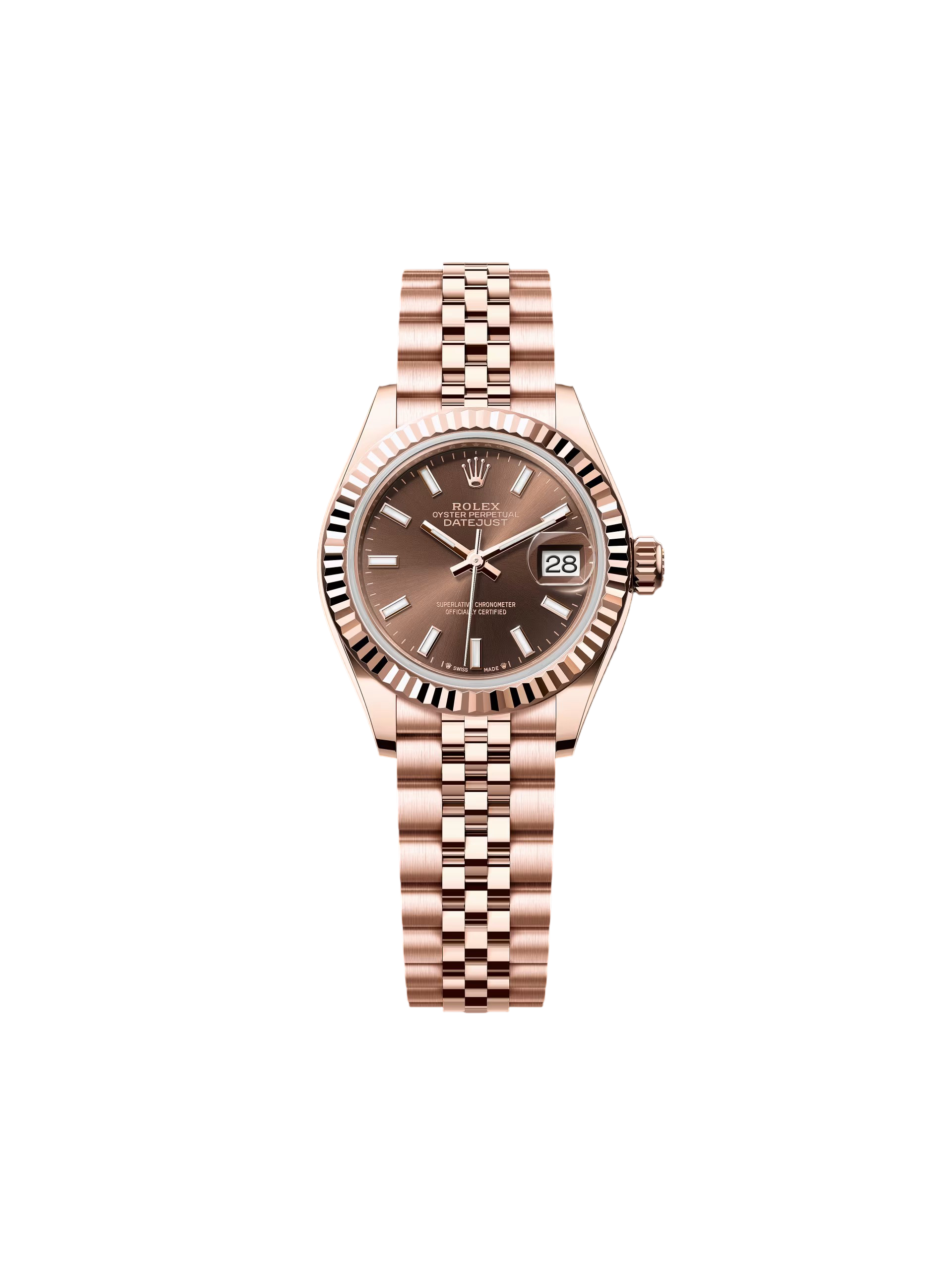 【Free Shipping】【Super Clone】RLX Lady-Datejust 28mm 279175 Chocolate Dial President Everose Gold