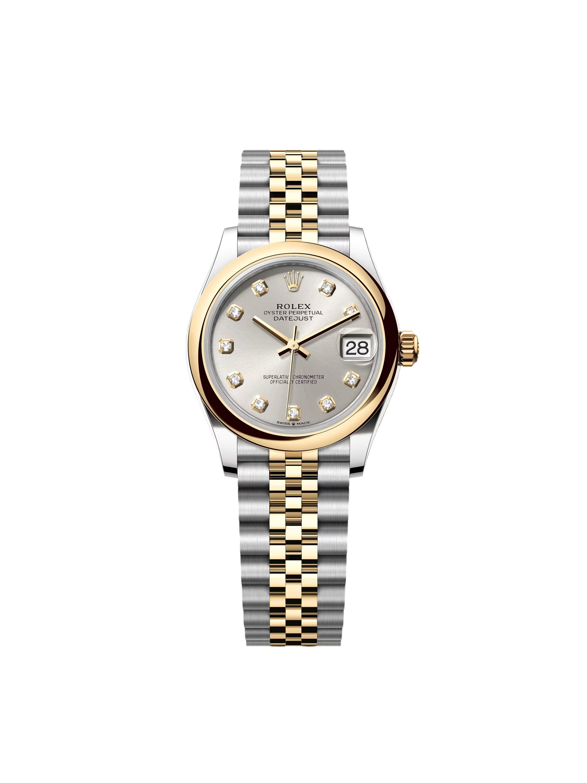 【Free Shipping】【Super Clone】RLX Datejust m278243-0019/0020 31mm Silver Dial Yellow Rolesor Oyster Watch