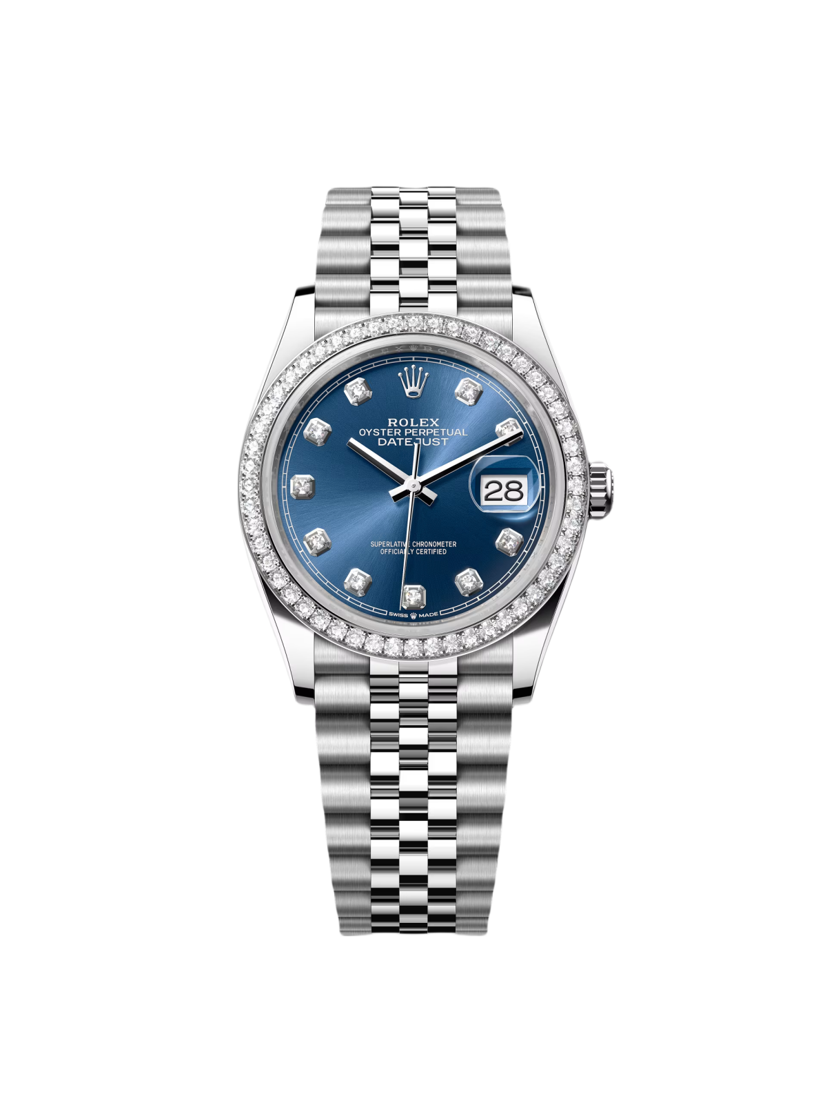 【Free Shipping】【Super Clone】RLX  Datejust 36mm 126284 Bright Blue Dial Jubilee Bracelet