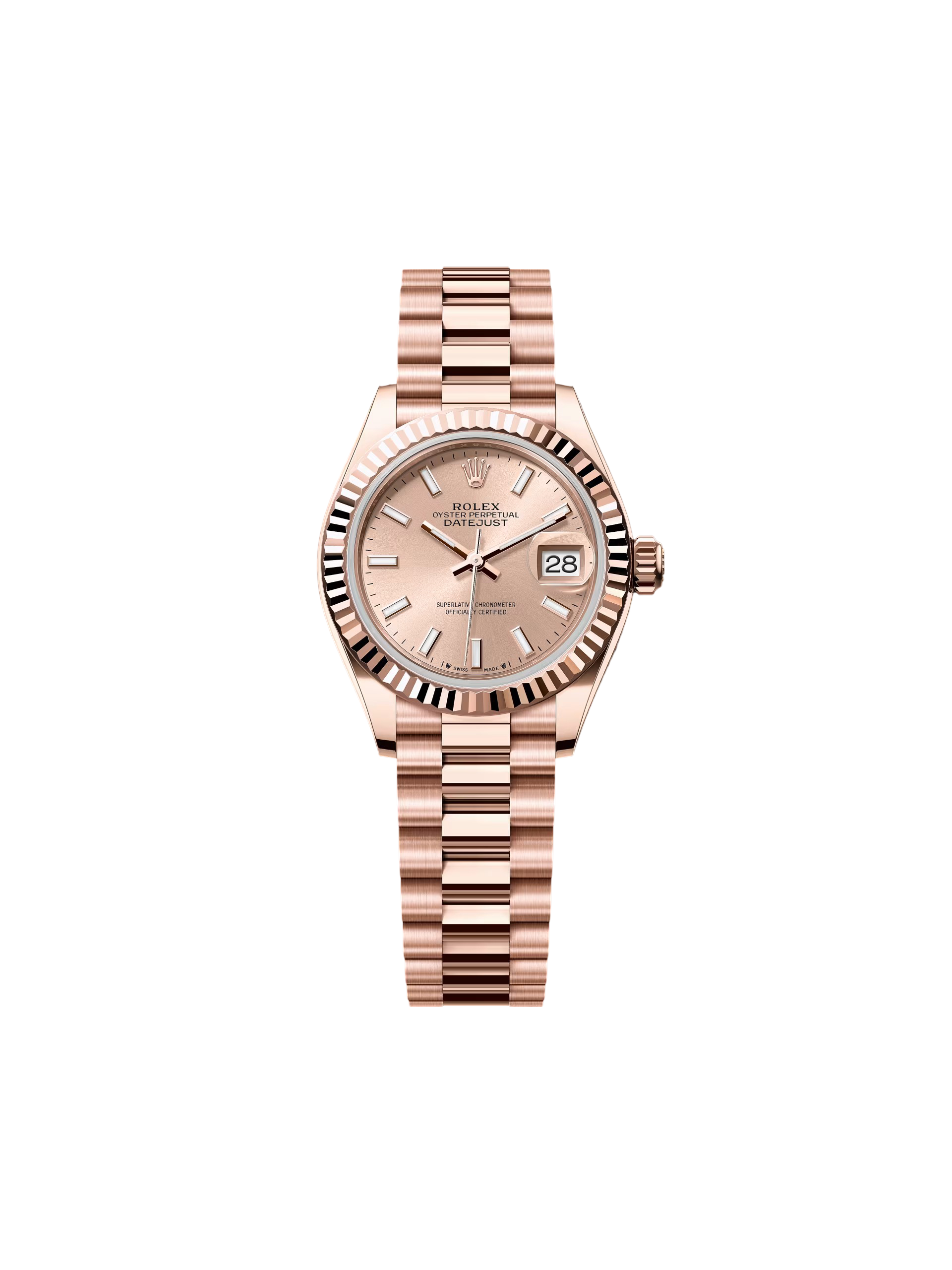 【Free Shipping】【Super Clone】RLX Lady-Datejust 28mm 279175 Rose Dial President Everose Gold