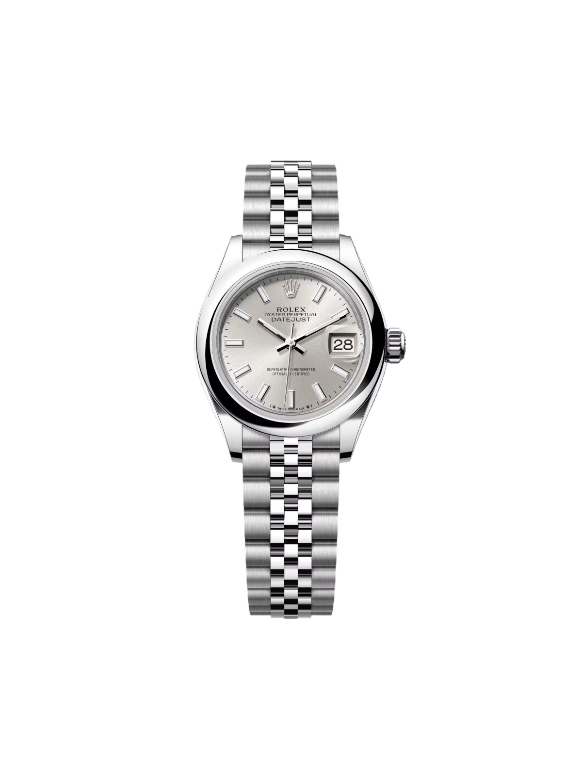 【Free Shipping】【Super Clone】RLX Lady-Datejust 28mm  m279160 Oyster Perpetual Silver Dial Oyster Bracelet