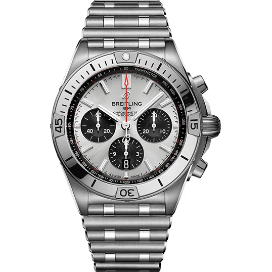 【Free Shipping】【Super Clone】Breitling Watch Chronomat B01 42 Silver Bracelet