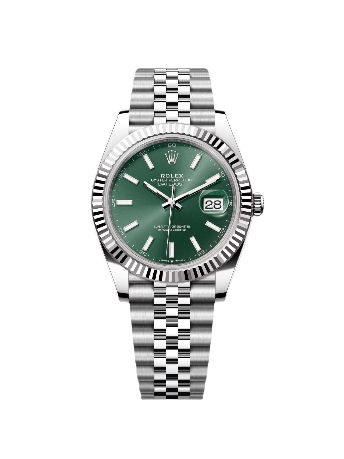 【Free Shipping】【Super Clone】RLX  Datejust 41mm Mint Green Dial Jubilee Bracelet Watch - 126334