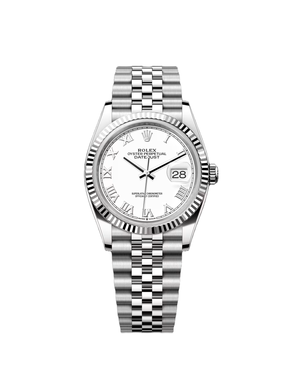 【Free Shipping】【Super Clone】RLX  Datejust 36mm 126234 White Roman Dial Oyster Stainless Steel Mens