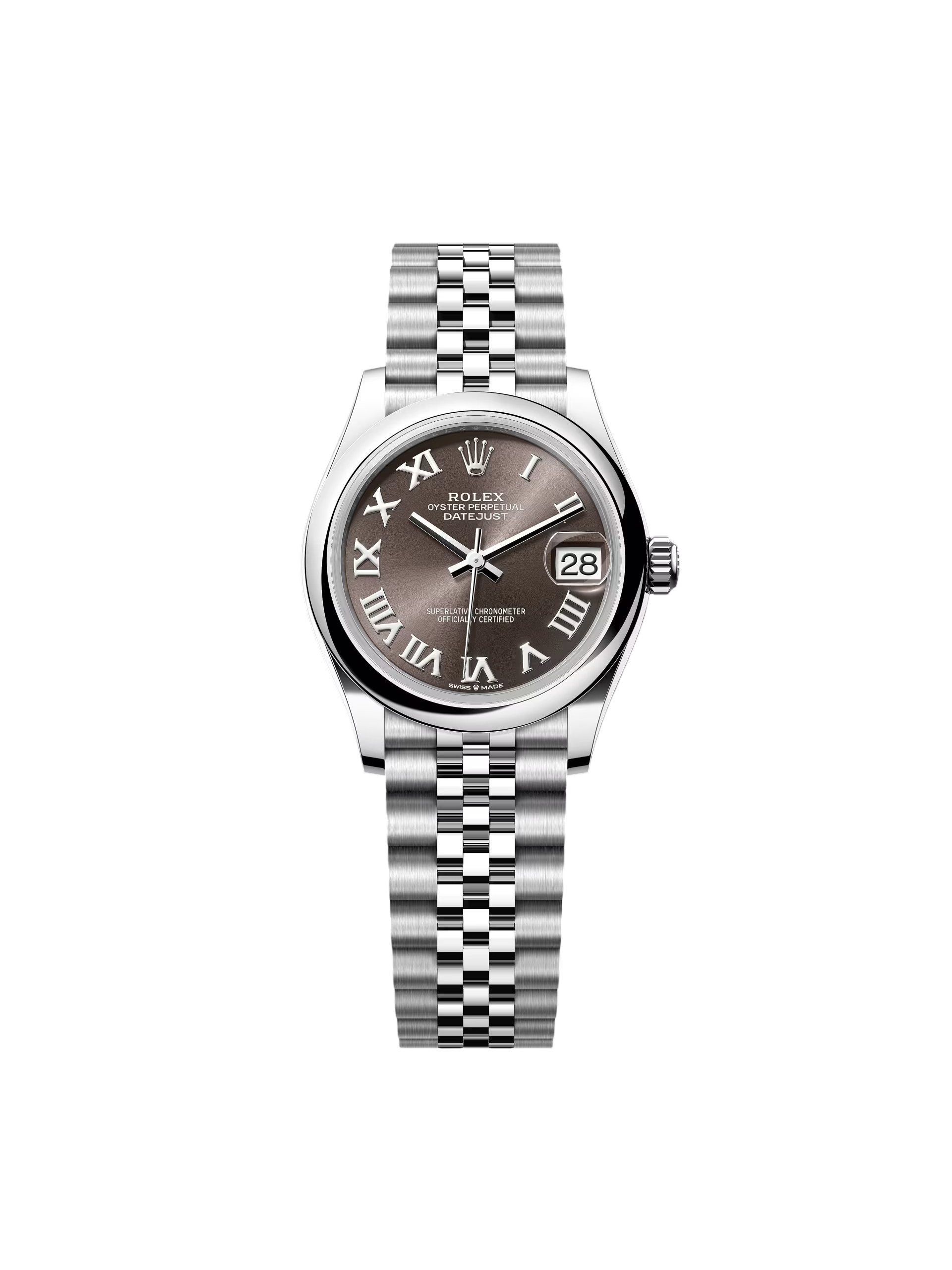 【Free Shipping】【Super Clone】RLX Datejust m278240-0015/0016 31mm  Dark Grey Roman Domed Bezel Oyster Oystersteel