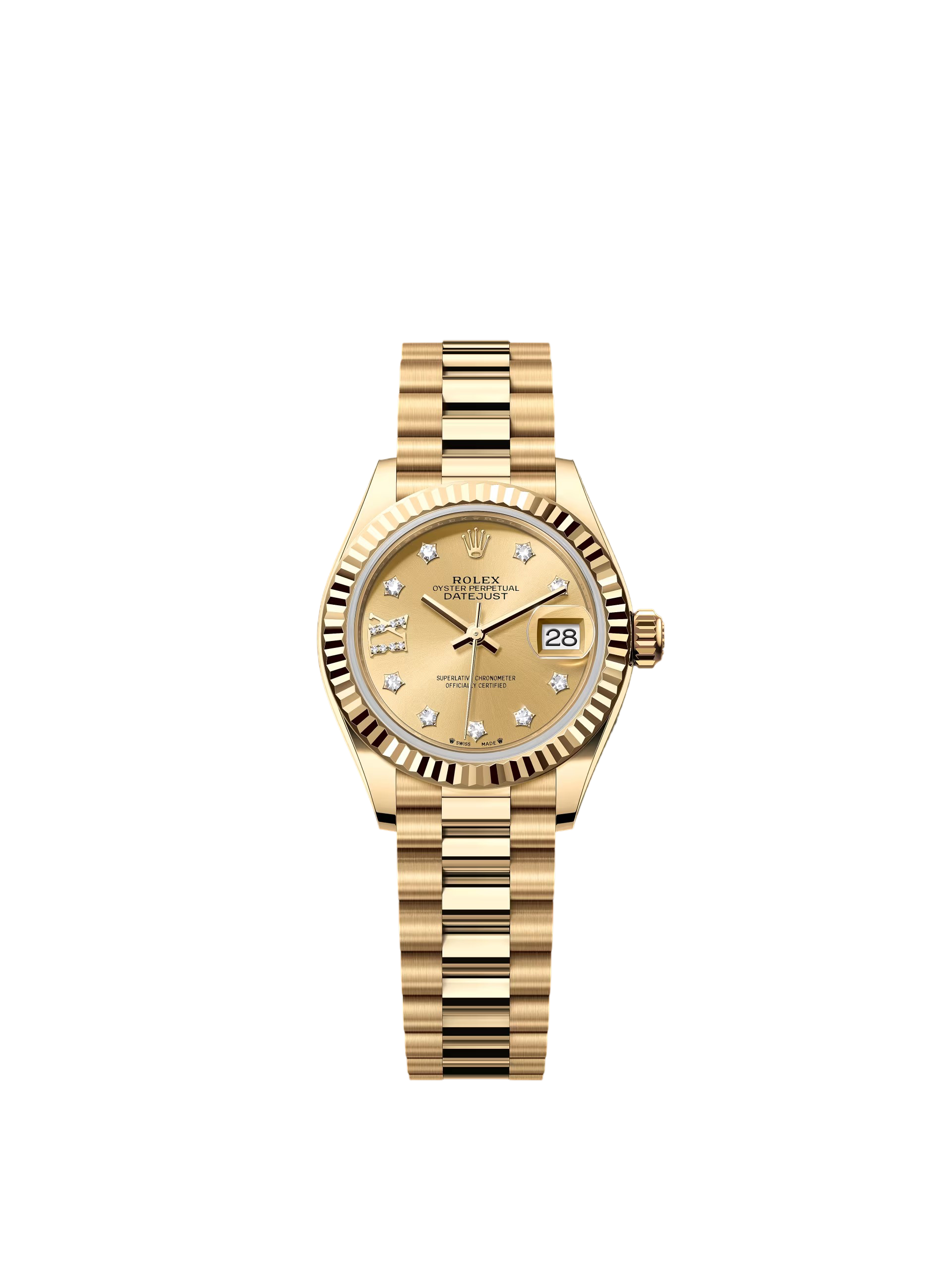 【Free Shipping】【Super Clone】RLX Lady-Datejust 28mm 279178  Champagne Diamond Dial