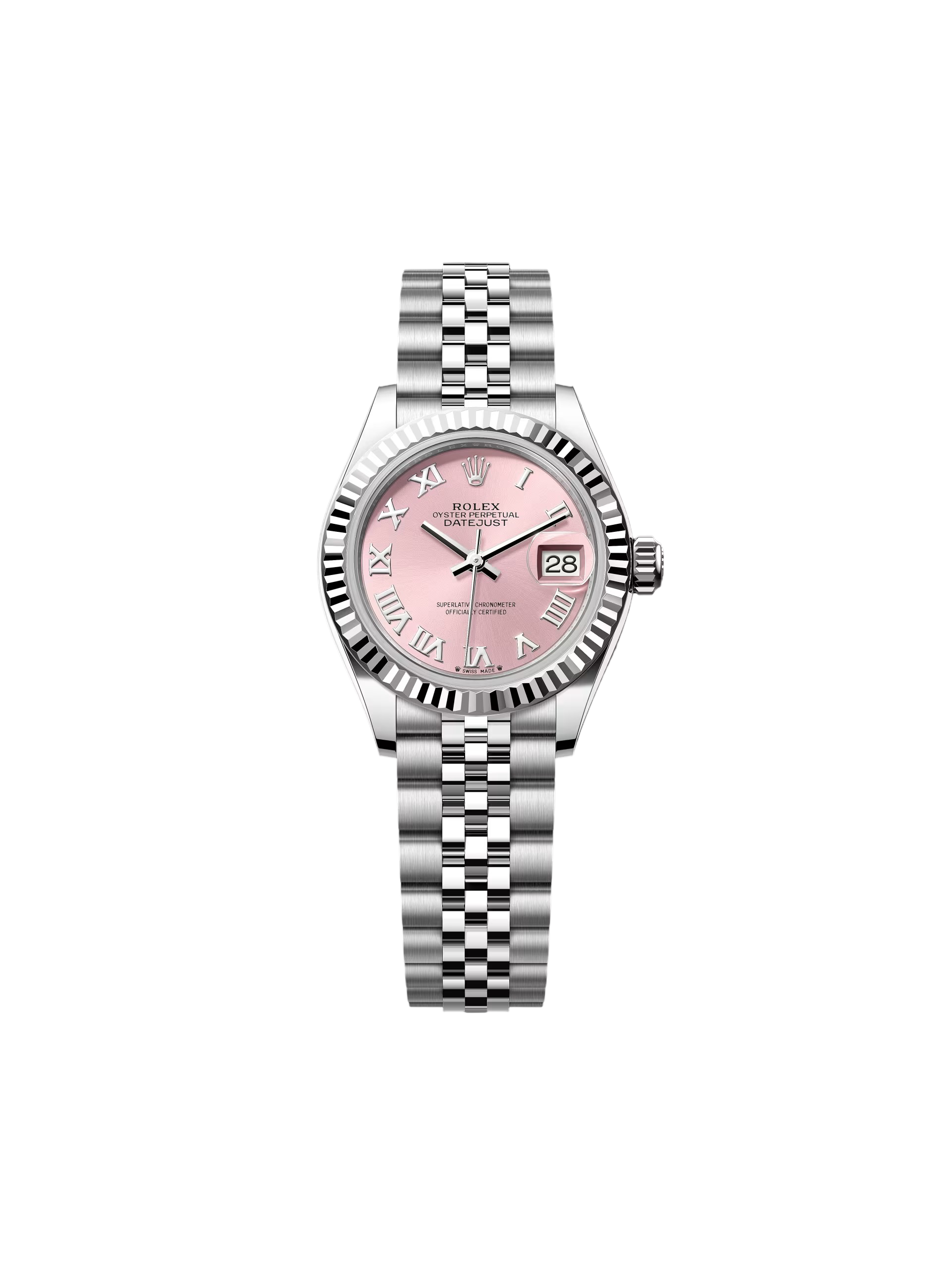 【Free Shipping】【Super Clone】RLX Lady-Datejust 28mm 279174 Pink Roman Dial Oyster Bracelet