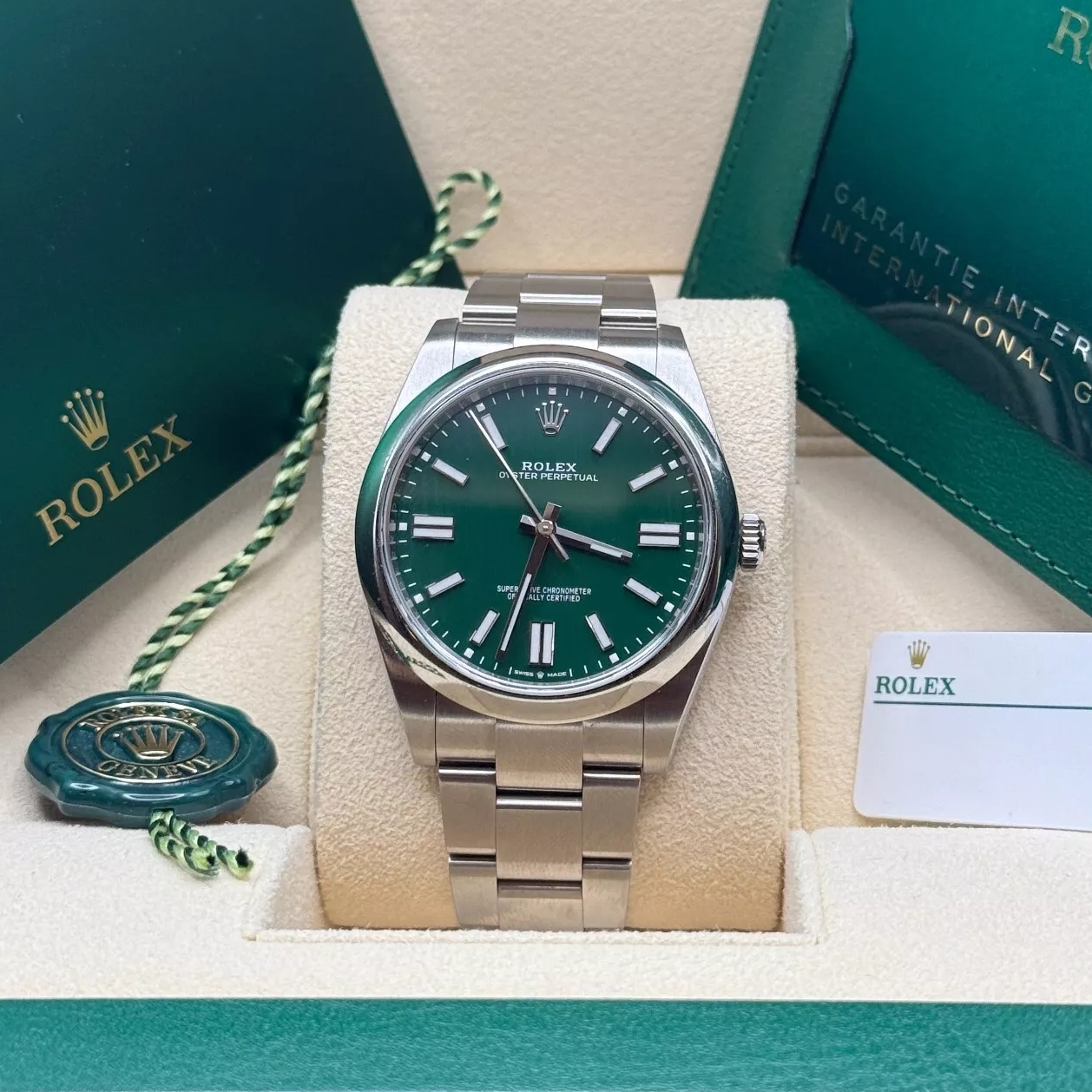 【Free Shipping】【Super Clone】RLX Oyster Perpetual 36mm 126000-0005 Green Dial Oyster Stainless Steel Bracelet