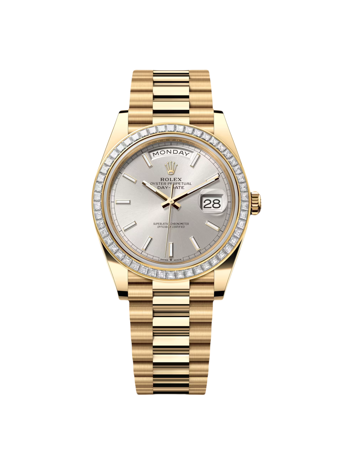 【Free Shipping】【Super Clone】RLX Day-Date 40mm 228398TBR-0040 Silver Dial President Watch