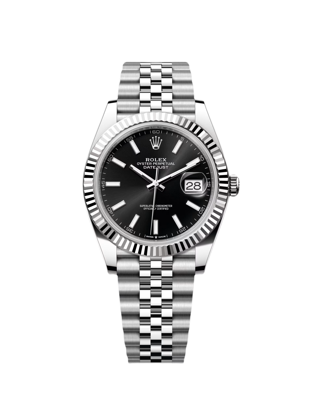 【Free Shipping】【Super Clone】RLX  Datejust Black Index Jubilee 41mm Stainless Steel - 126334