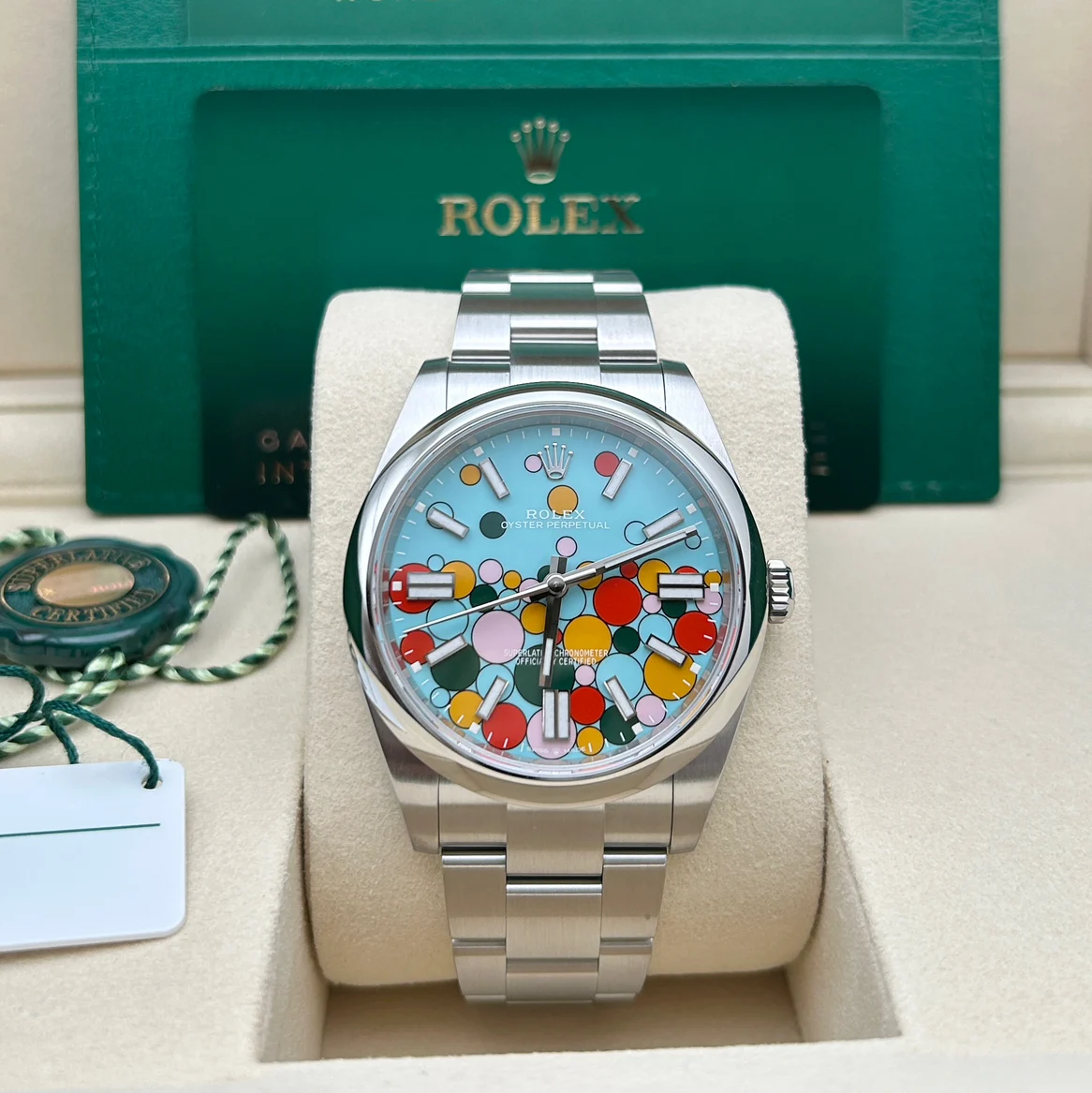 【Free Shipping】【Super Clone】RLX Oyster Perpetual 36mm 126000-0009 Turquoise Celebration Dial Oyster Bracelet