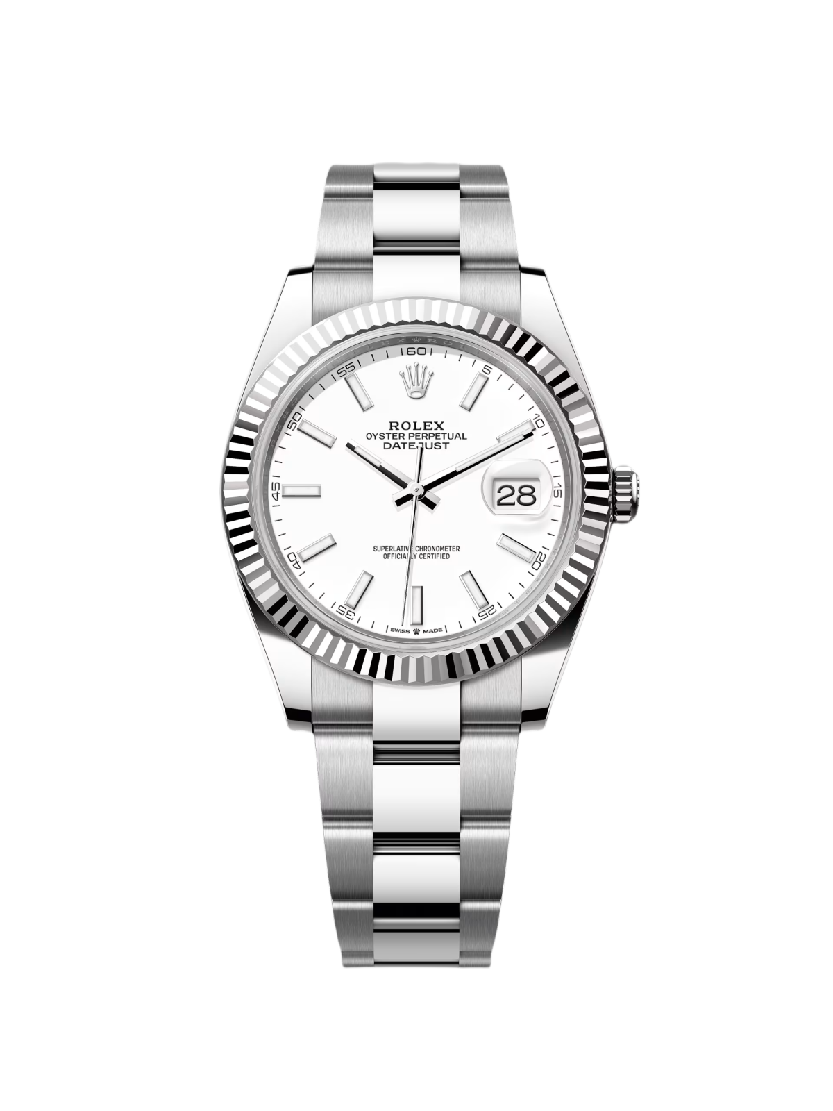 【Free Shipping】【Super Clone】RLX  Datejust 41mm  White Index Oyster Stainless Steel Men’s Watch - 126334
