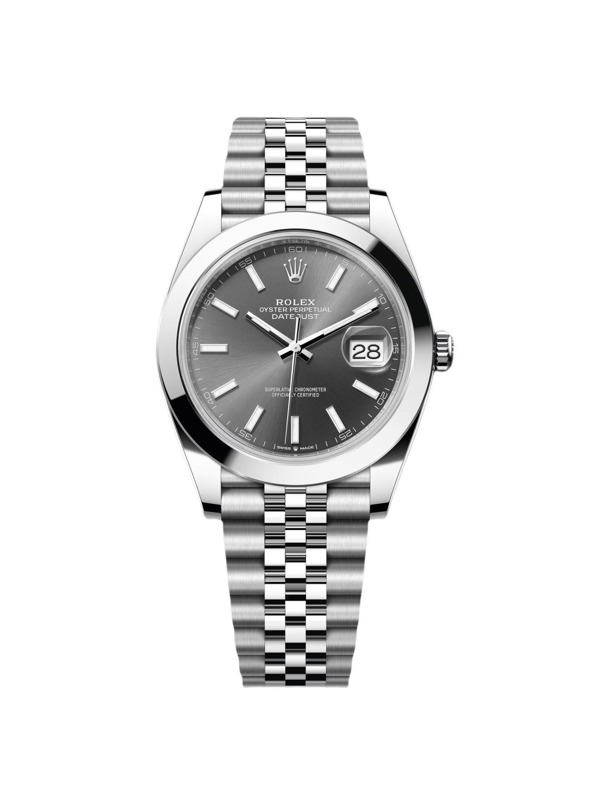 【Free Shipping】【Super Clone】RLX Datejust 41mm 126300 Slate Index Jubilee Stainless Steel Watch