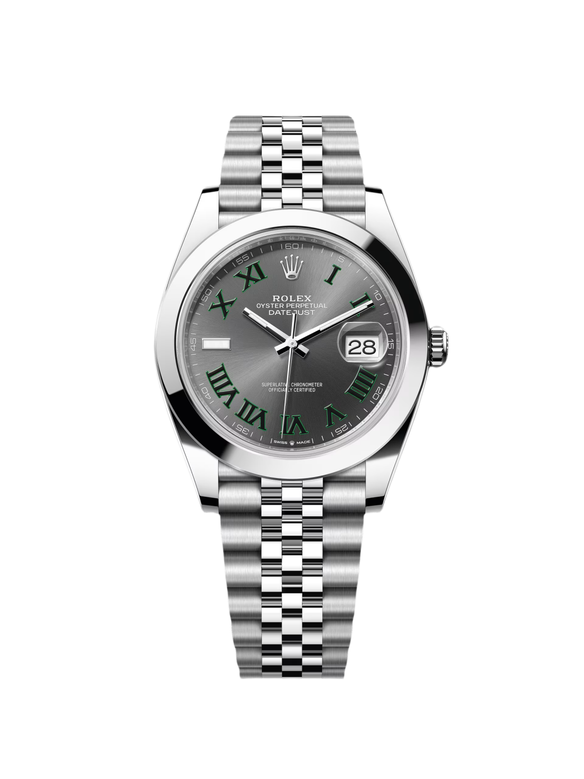 【Free Shipping】【Super Clone】RLX Datejust 41mm 126300 Slate Roman Oyster Stainless Steel Watch