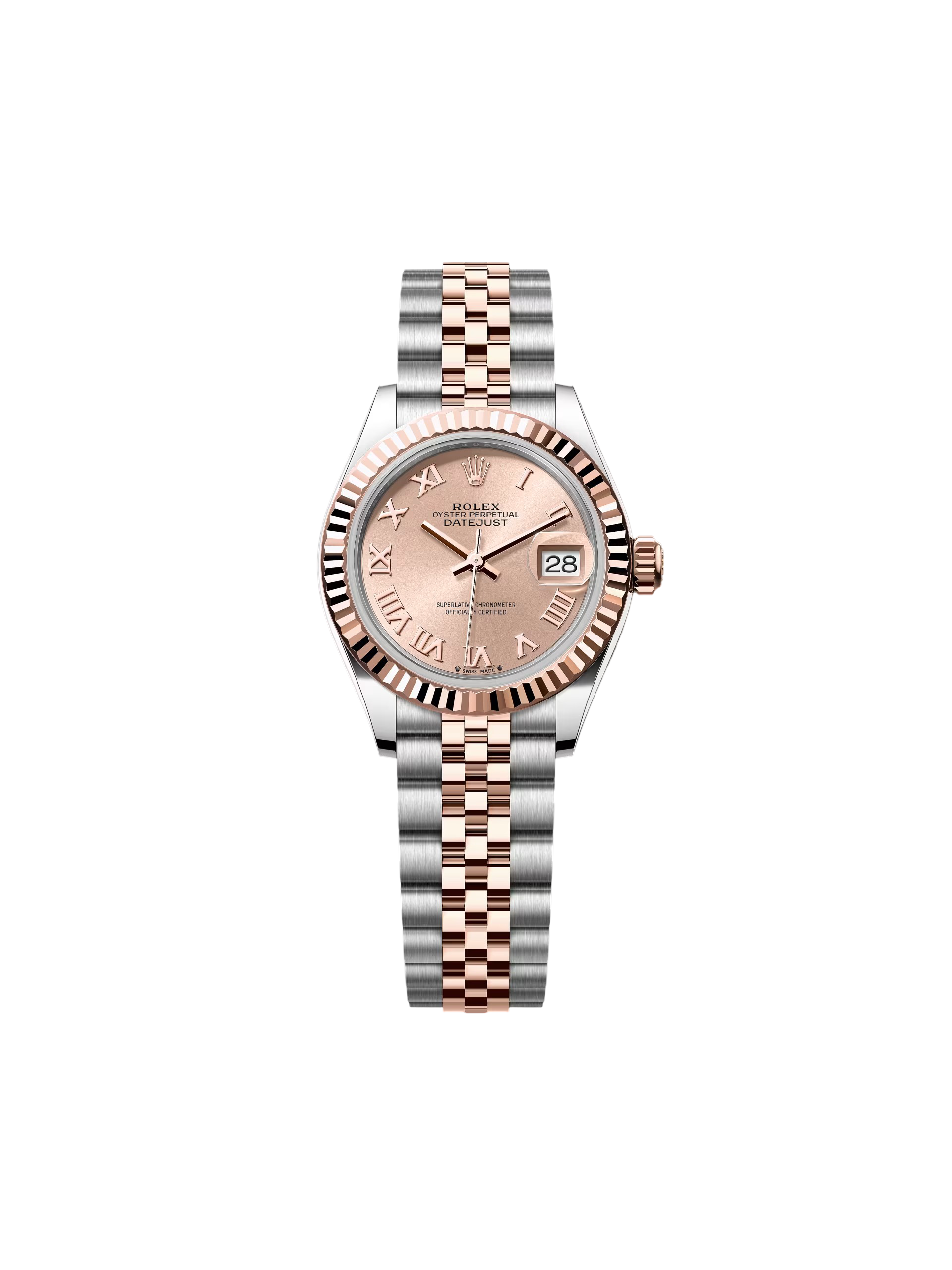 【Free Shipping】【Super Clone】RLX Lady-Datejust 28mm 279171 Pink Roman Oyster Stainless Steel and Rose Gold
