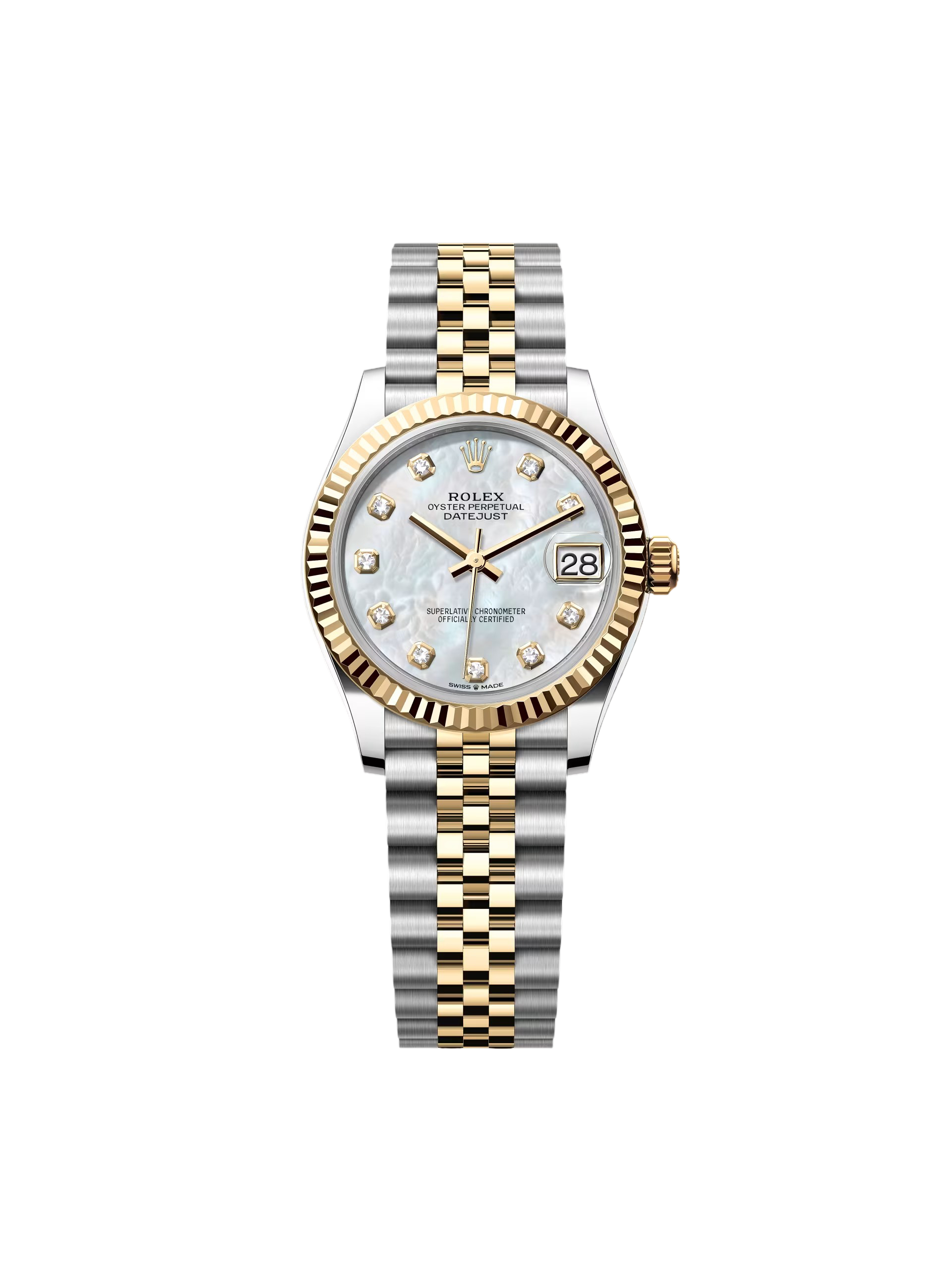 【Free Shipping】【Super Clone】RLX Datejust m278273-0027/0028 31mm White Mother-of-Pearl Dial Stainless Steel and Yellow Gold Oyster Watch