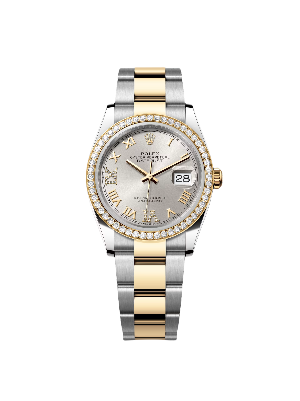 【Free Shipping】【Super Clone】RLX  Datejust 36mm 126283 Silver Dial Diamond Bezel Jubilee Bracelet Watch