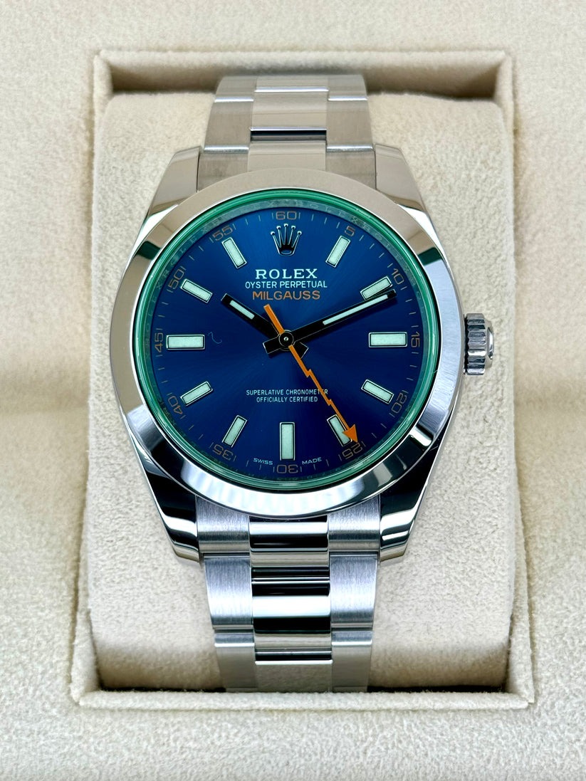【Free Shipping】【Super Clone】RLX  Milgauss Blue 116400gv 40mm Mens Watch