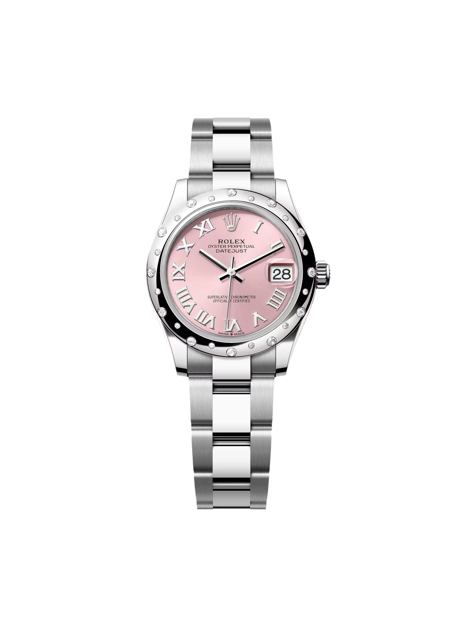 【Free Shipping】【Super Clone】RLX Datejust m278344-0021/0022 Pink Dial 31mm Domed Diamond Oyster Watch
