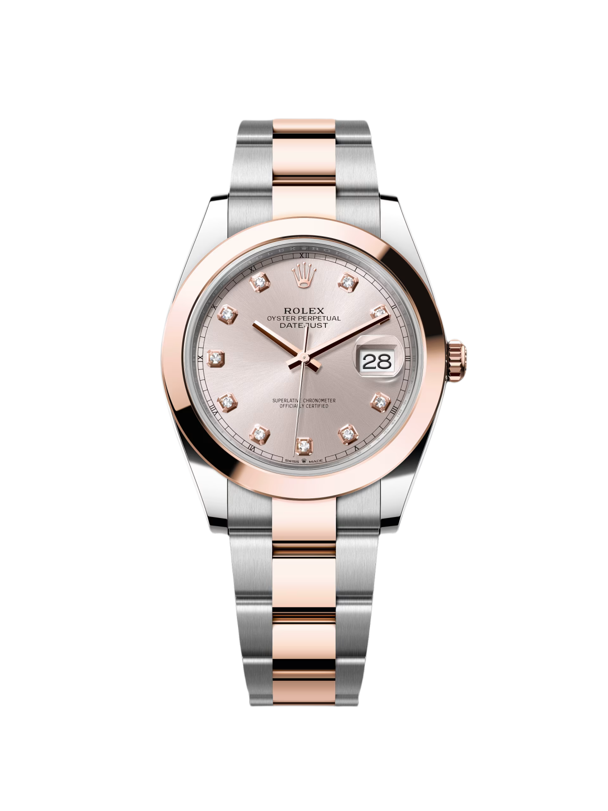 【Free Shipping】【Super Clone】RLX Datejust 41mm 126301 Sundust Diamond Jubilee Steel and Everose Gold Watch