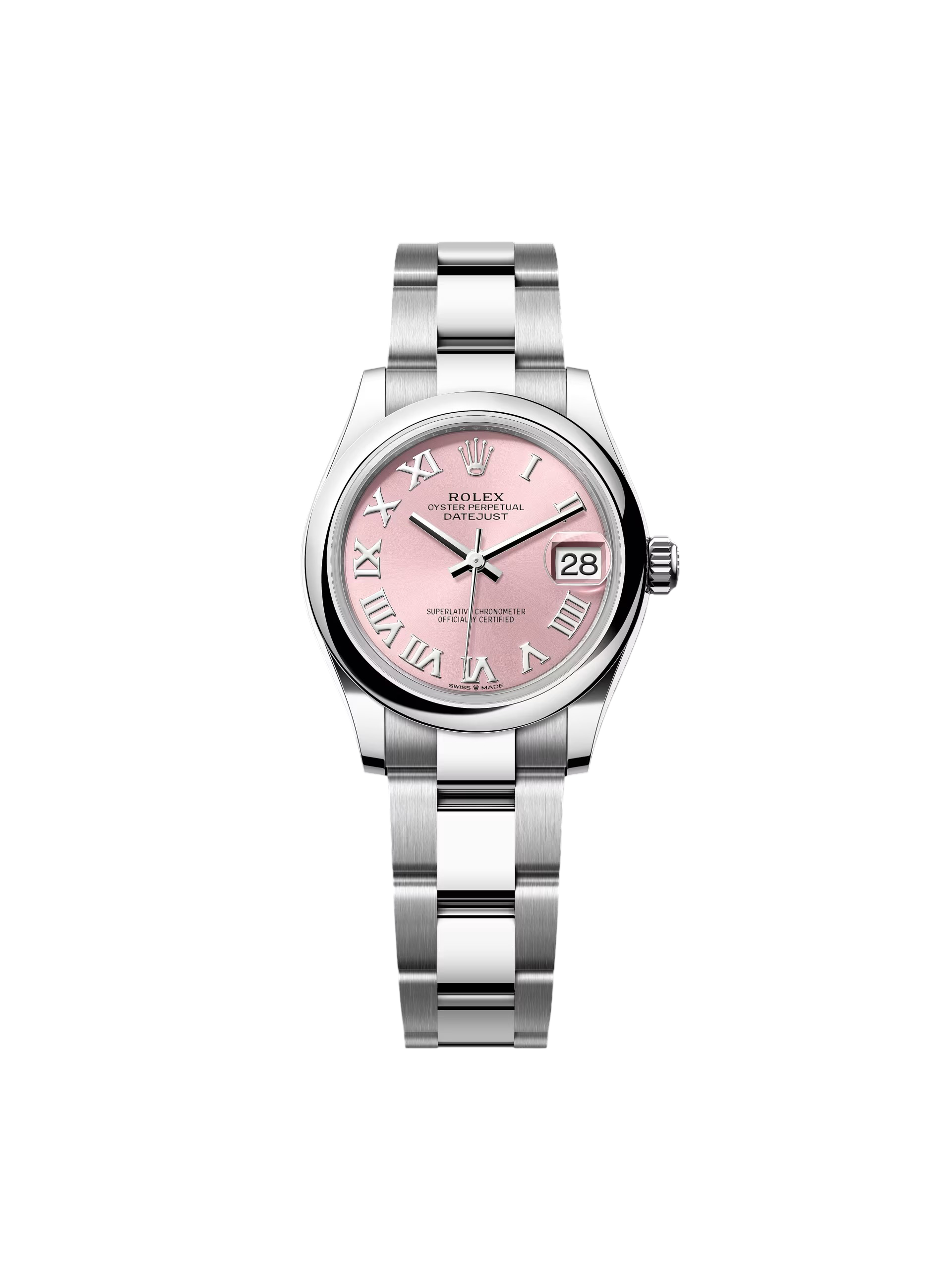 【Free Shipping】【Super Clone】RLX Datejust m278240-0013/0014 31mm Pink Roman Domed Bezel Oyster Oystersteel