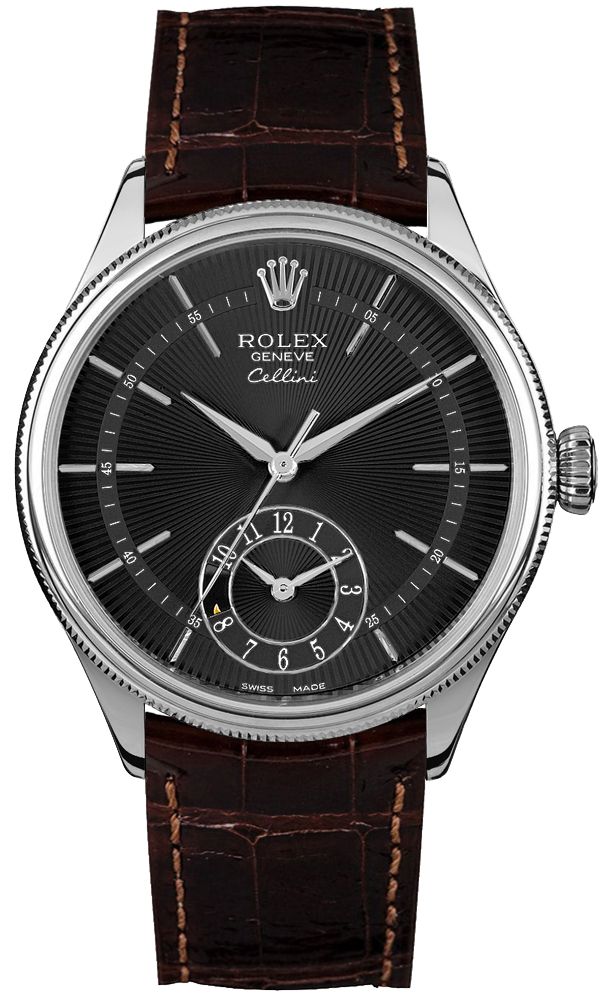 【Free Shipping】【Super Clone】RCellini Dual Time Solid 18k White Gold Men's Watch 50529-0010