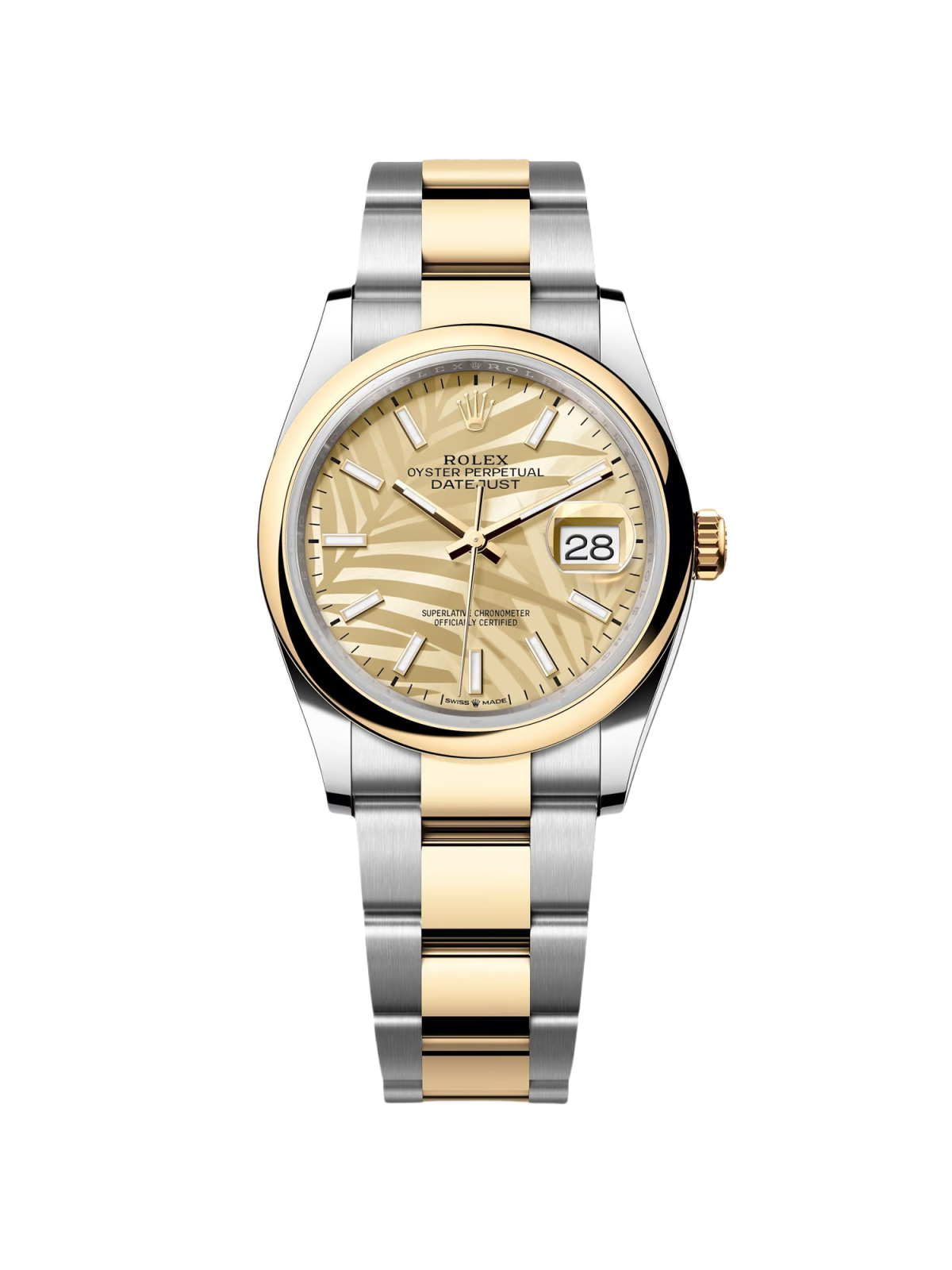 【Free Shipping】【Super Clone】RLX  Datejust 36mm 126203 Golden Dial Domed Bezel Oyster Bracelet