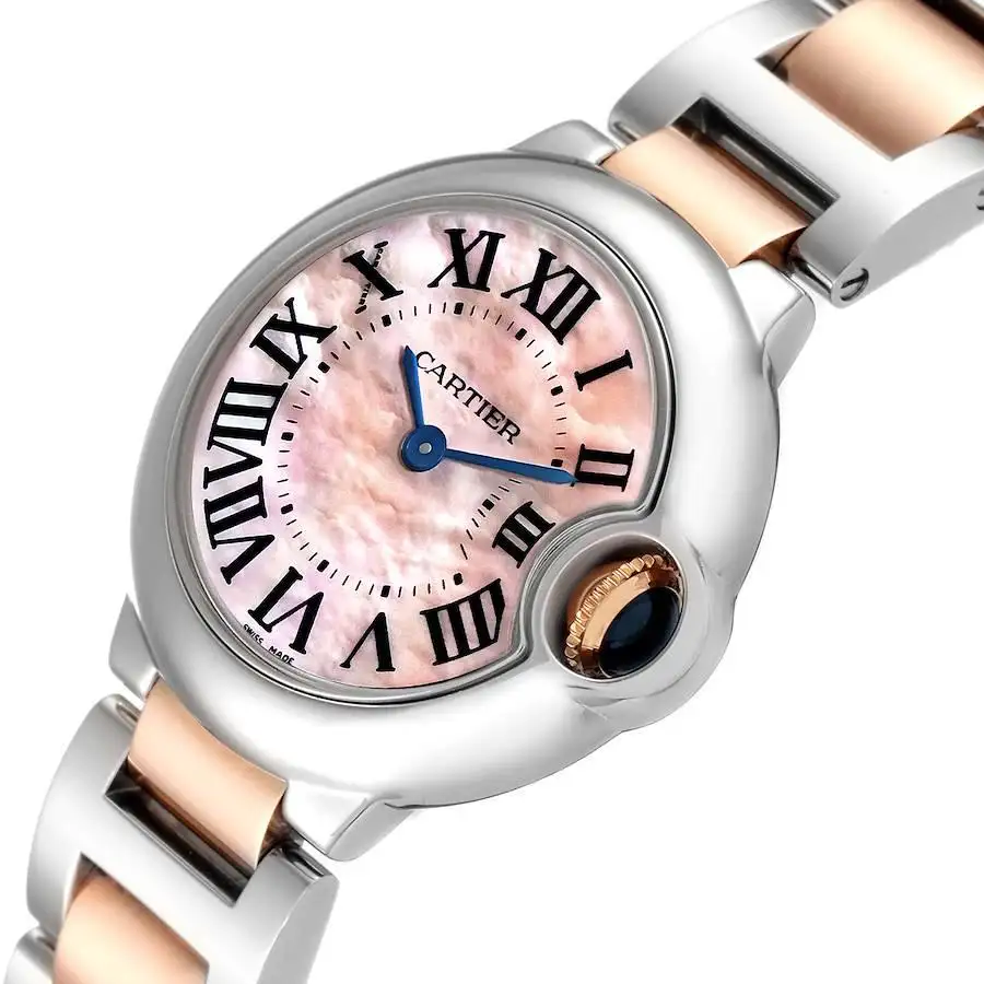 【Free Shipping】【Super Clone】BALLON BLEU Pink Mother of Pearl Dial 28mm