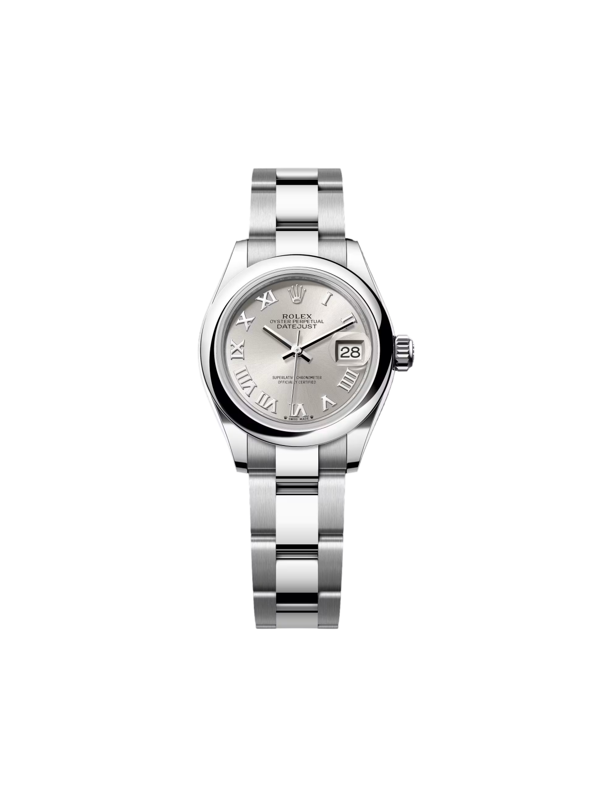 【Free Shipping】【Super Clone】RLX Lady-Datejust 28mm  m279160 Oyster Perpetual Silver Dial Oyster Bracelet
