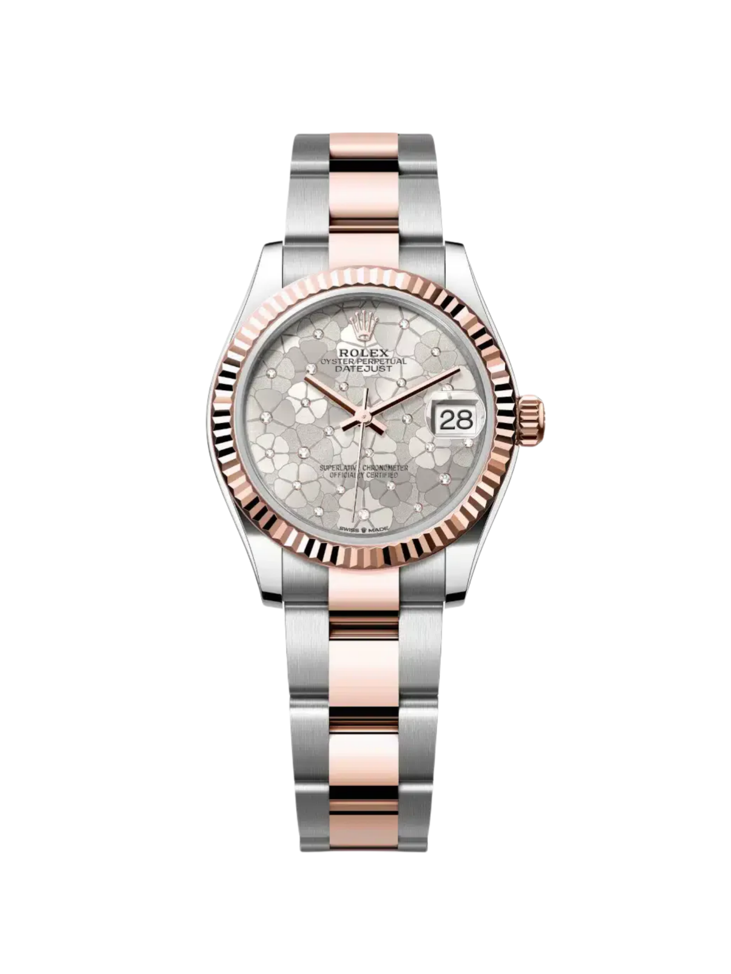 【Free Shipping】【Super Clone】RLX Datejust m278271-0031/0032 Silver Floral Motif 31mm Dial Oyster Bracelet Watch