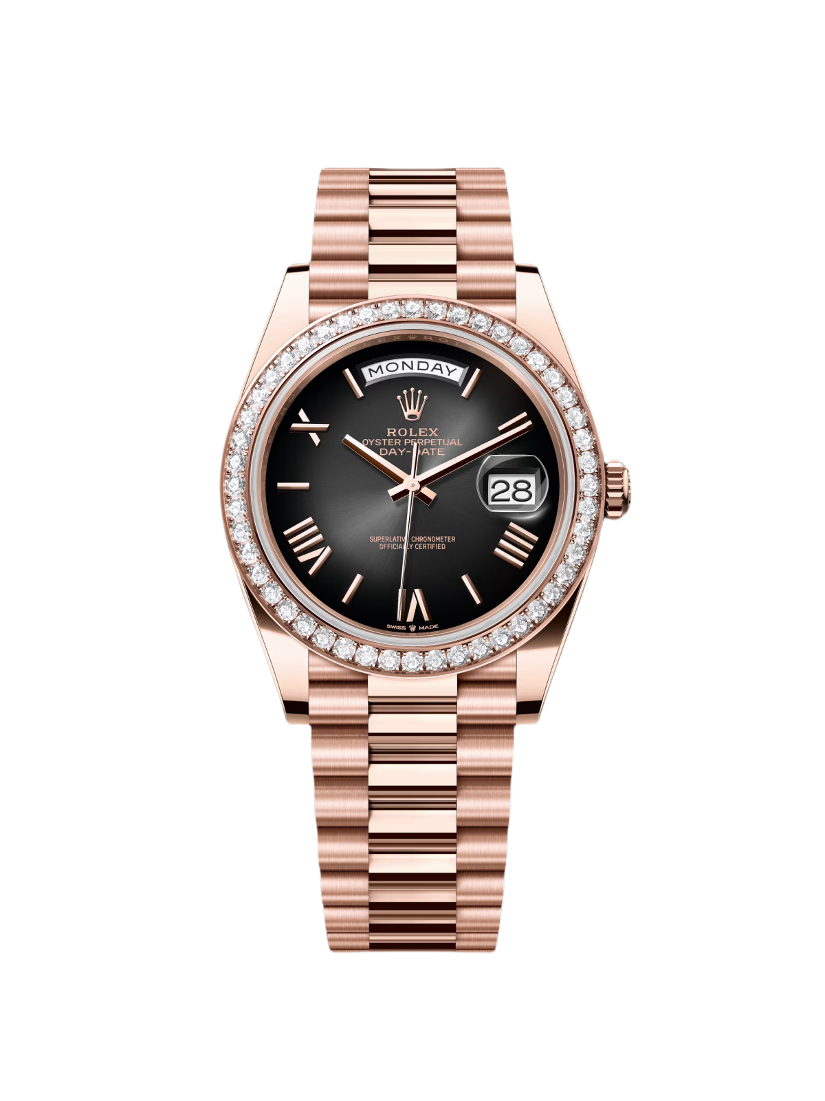 【Free Shipping】【Super Clone】RLX  Day-Date 40mm Slate Ombré Dial and Diamond Bezel 228345rbr-0025