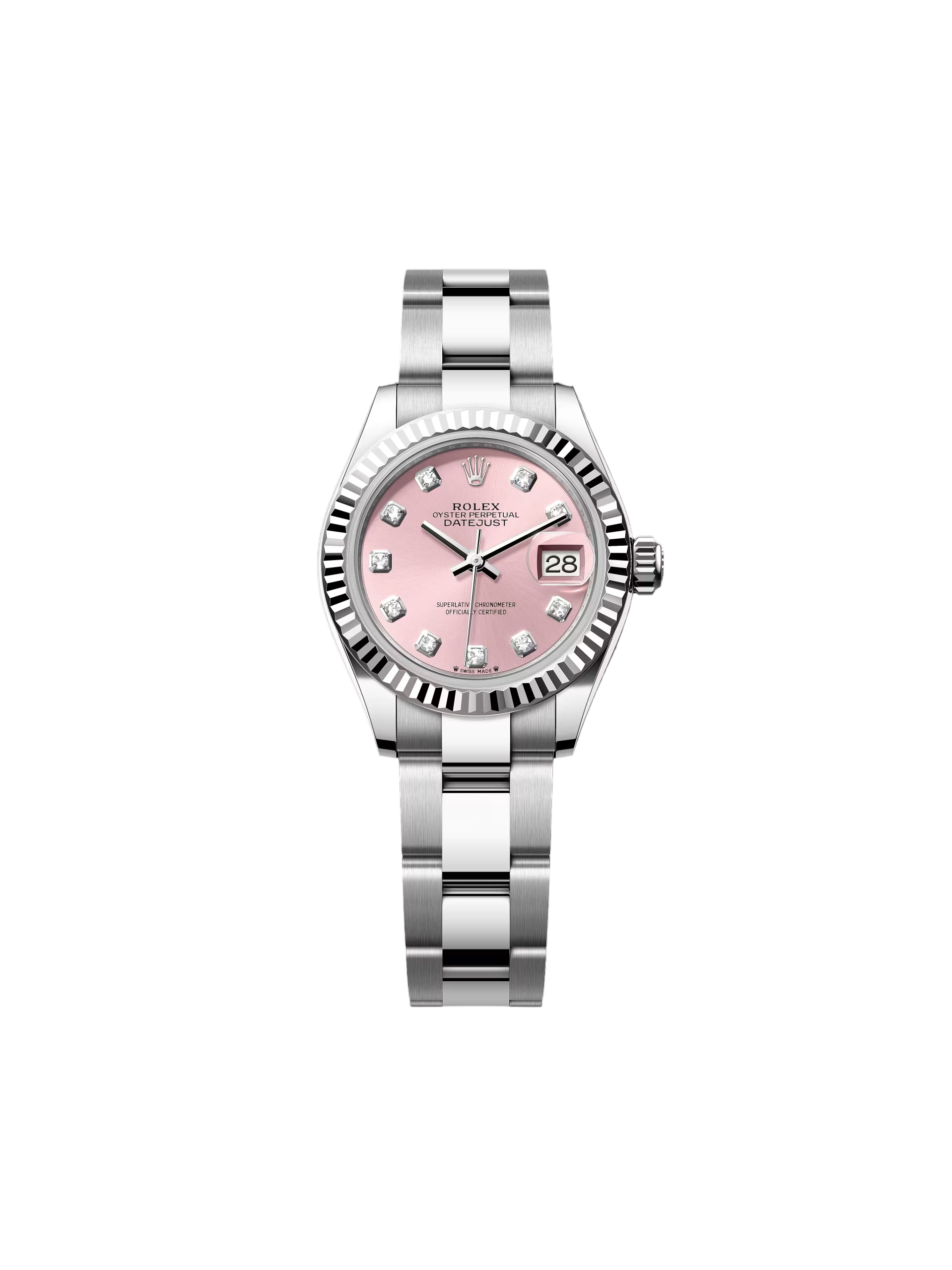 【Free Shipping】【Super Clone】RLX Lady-Datejust 28mm 279174 Pink Diamond Dial Oyster Bracelet