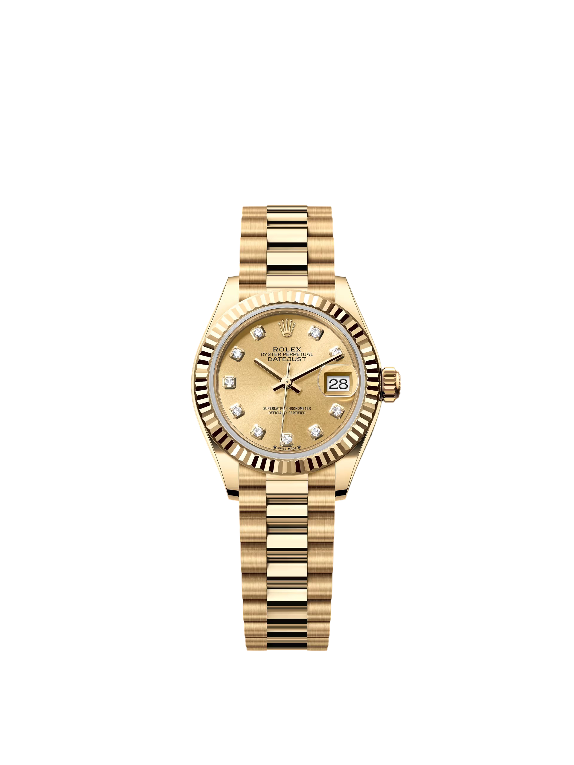 【Free Shipping】【Super Clone】RLX Lady-Datejust 28mm 279178 Champagne Diamonds Dial