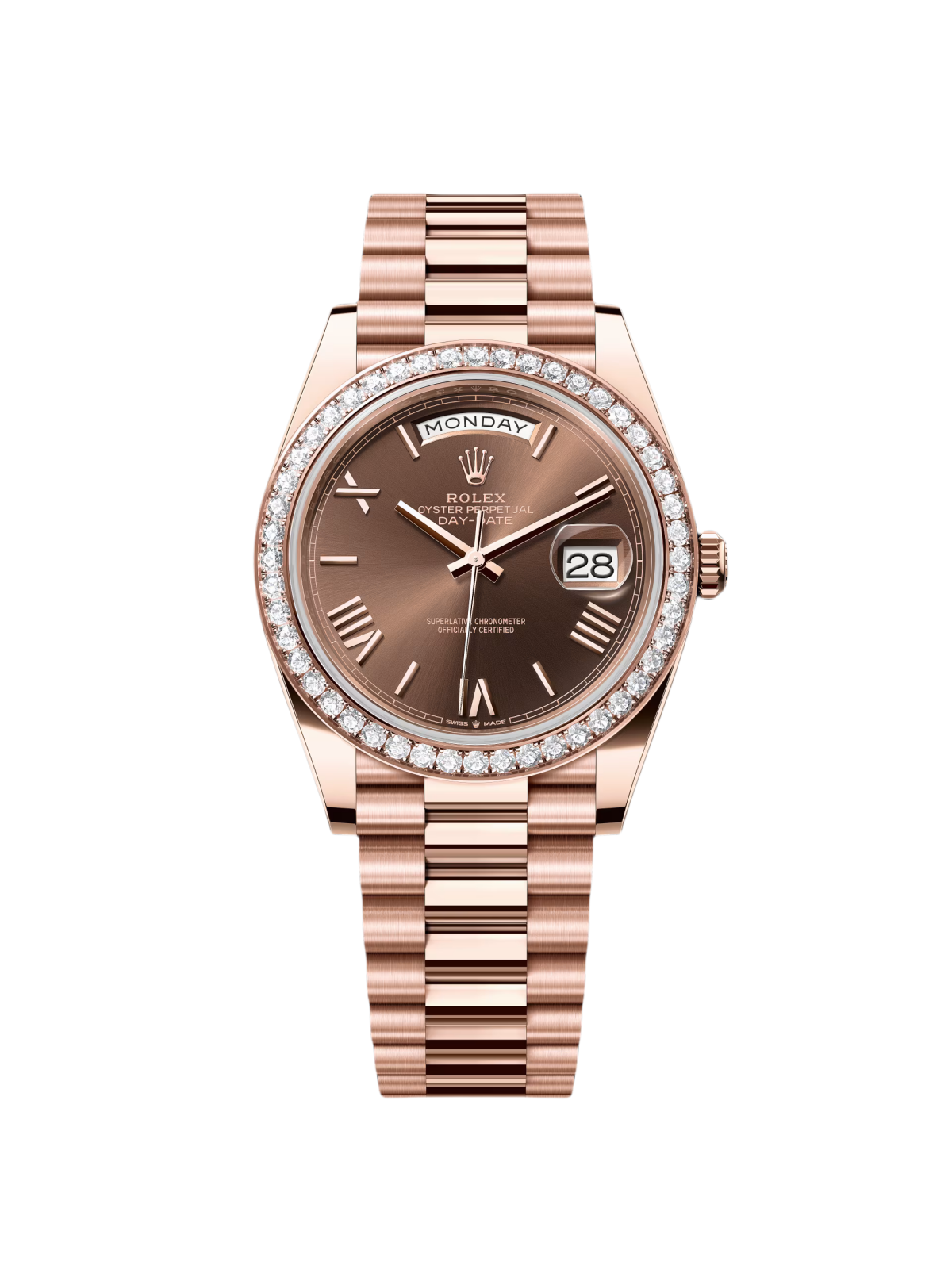 【Free Shipping】【Super Clone】RLX   Day-Date 40mm Chocolate Roman Dial 228345rbr-0009