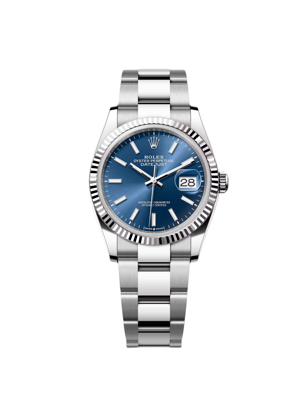 【Free Shipping】【Super Clone】RLX  Datejust 36mm 126234 Blue Index Dial 36mm Oyster Stainless Steel