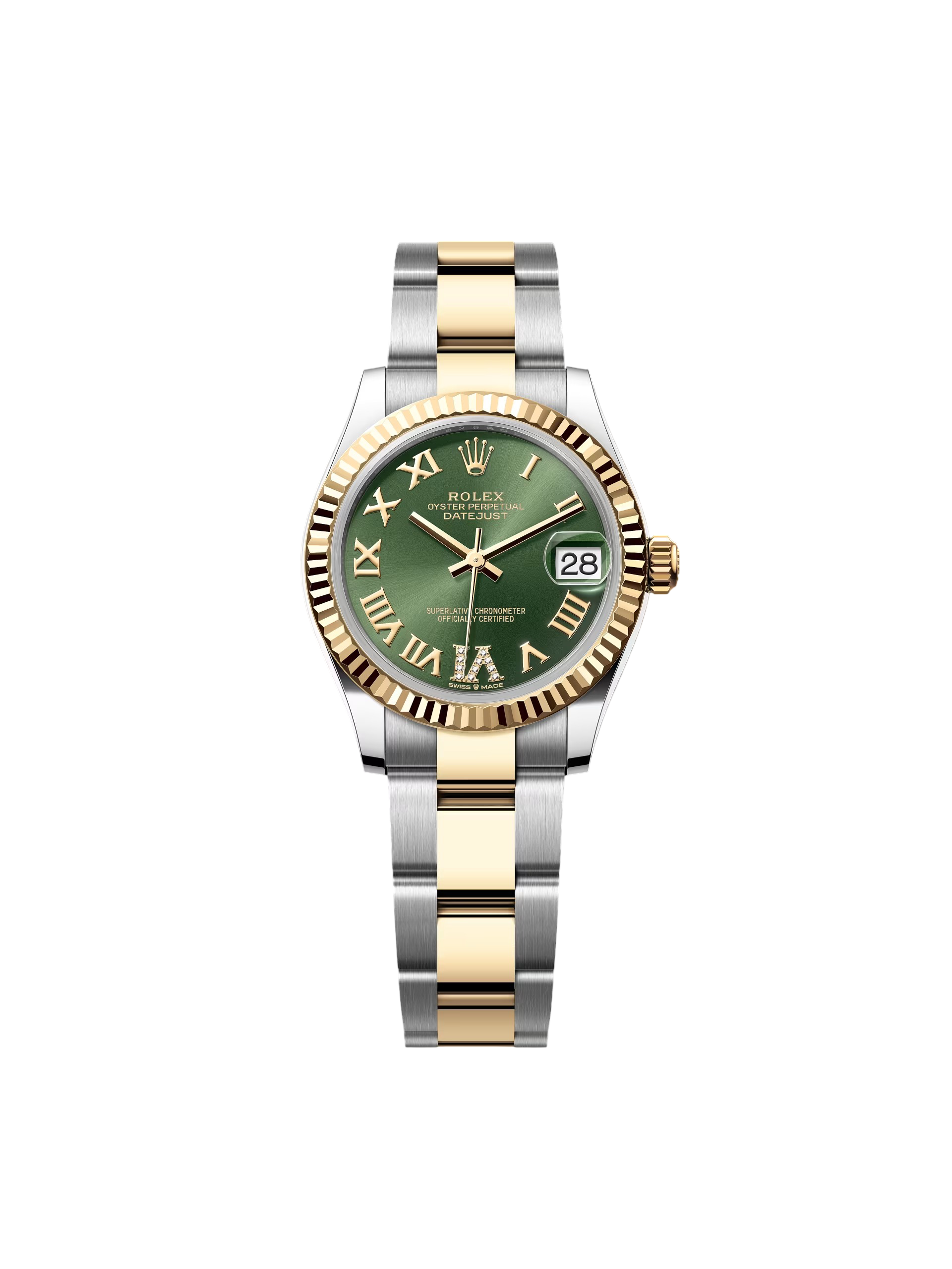【Free Shipping】【Super Clone】RLX Datejust m278273-0015/0016 31mm Olive Green Dial Stainless Steel and Yellow Gold Oyster Watch
