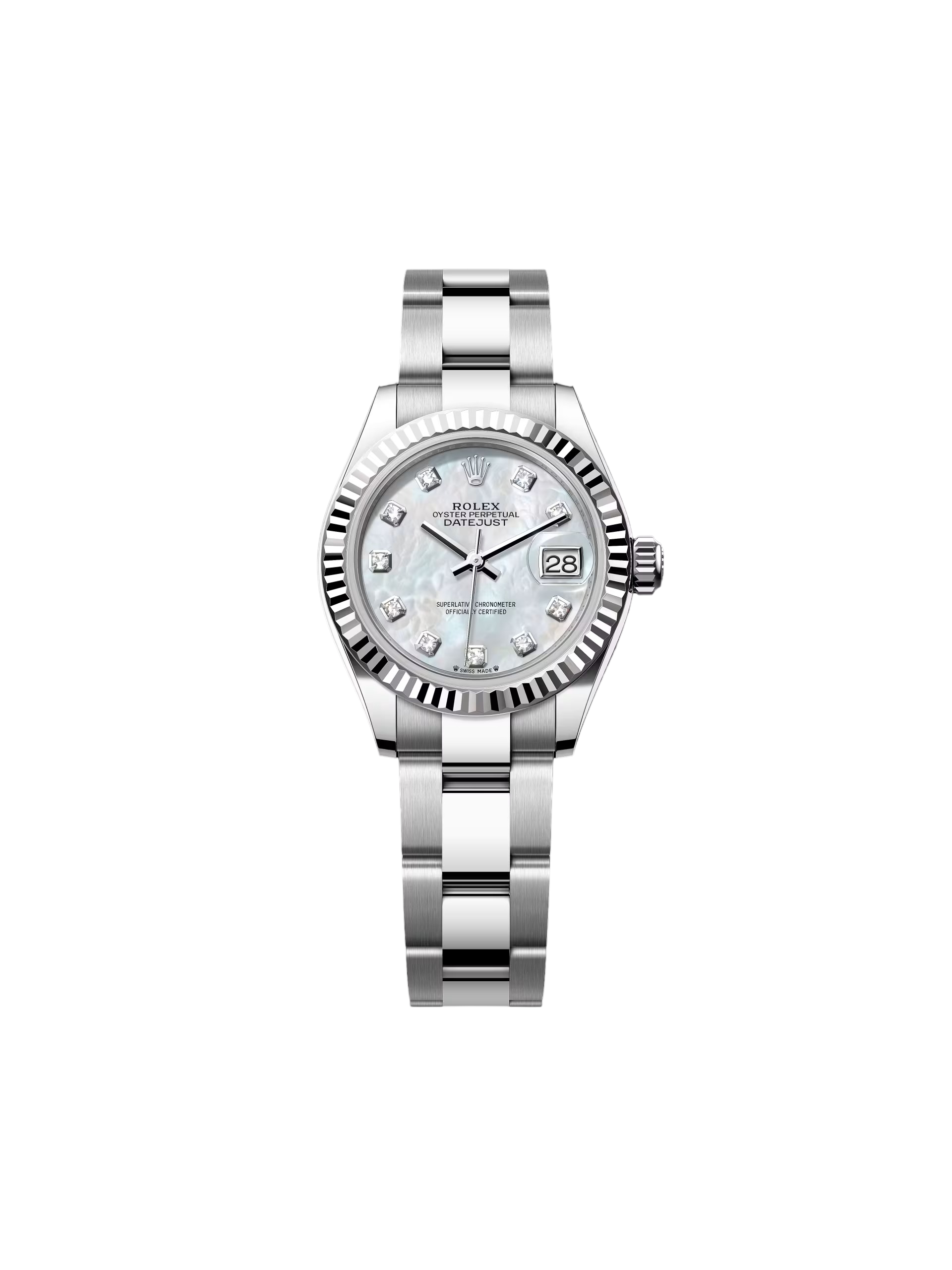【Free Shipping】【Super Clone】RLX Lady-Datejust 28mm 279174 Mother Of Pearl Diamond Dial Oyster Bracelet