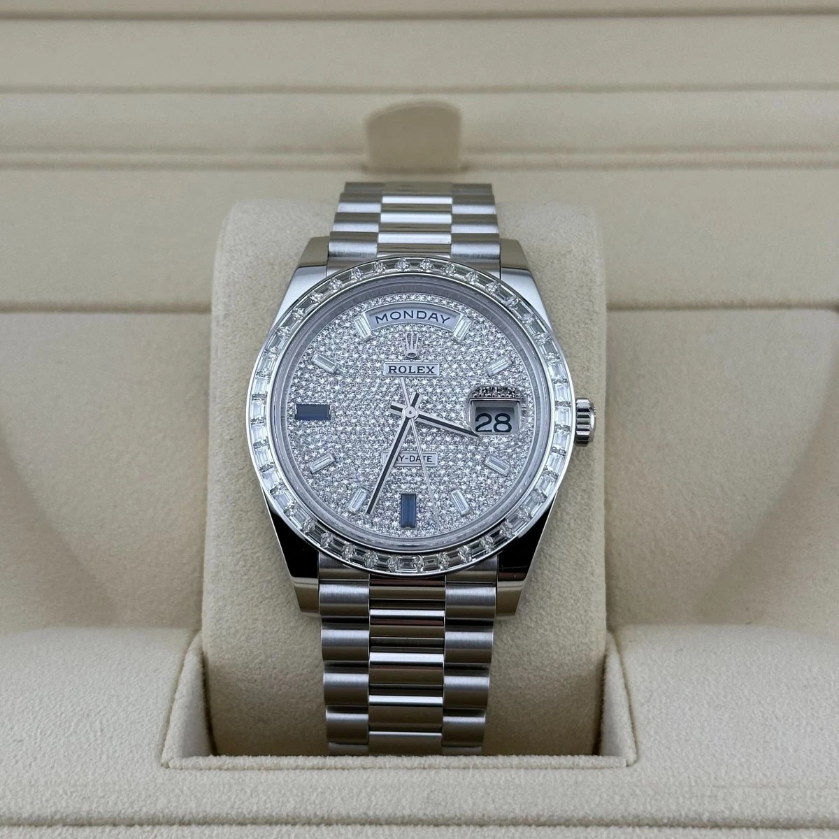 【Free Shipping】【Super Clone】RLX Day-Date 40mm 228396TBR-0021 Diamonds Sapphires Dial