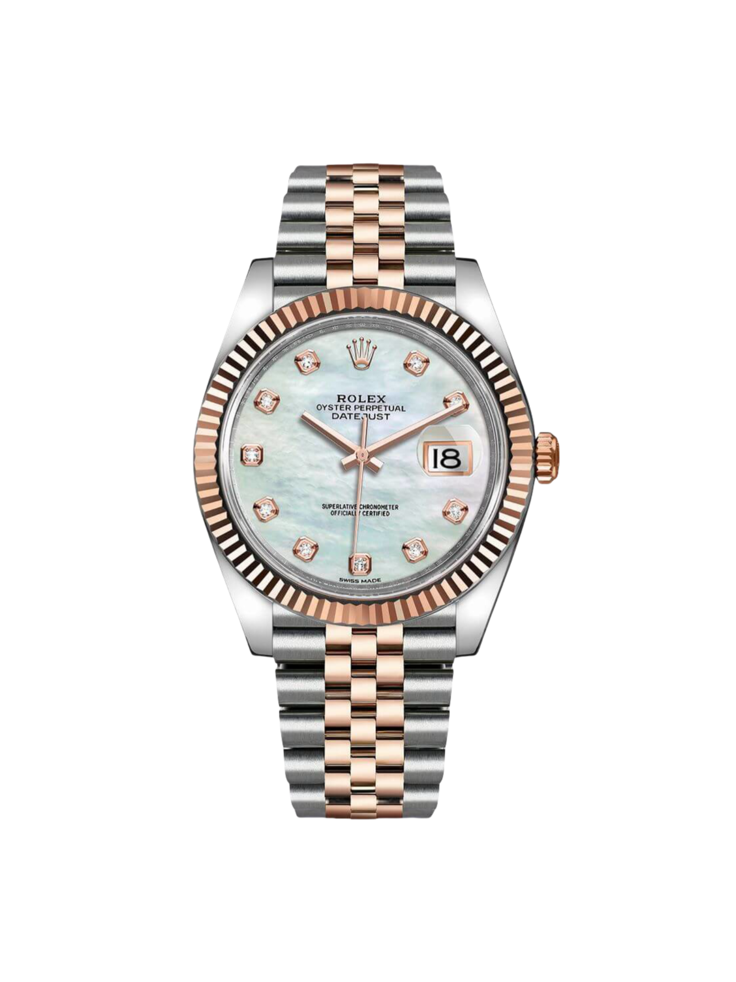 【Free Shipping】【Super Clone】RLX Datejust 41mm 126331 MOP Diamond Jubilee Steel and Rose Gold Watch