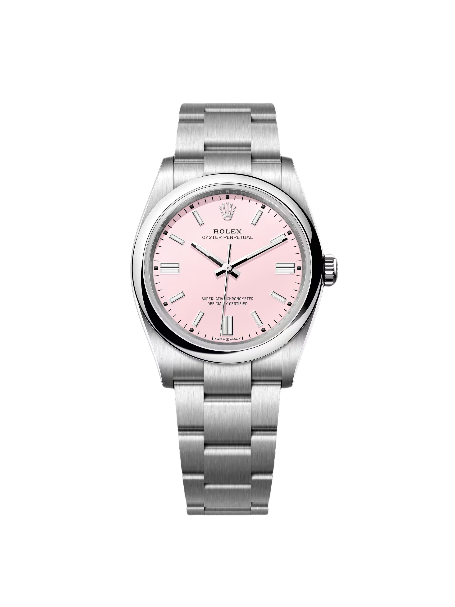 【Free Shipping】【Super Clone】RLX Oyster Perpetual 36mm 126000-0008 Candy Pink Dial Oyster Stainless Steel