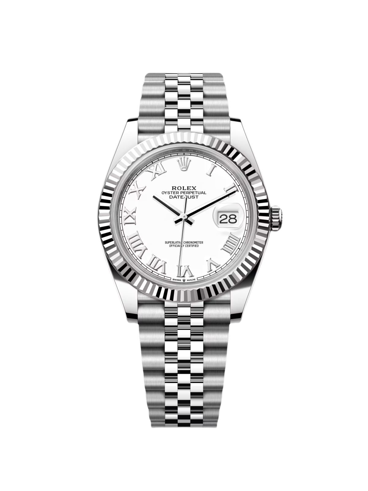 【Free Shipping】【Super Clone】RLX  Datejust 41mm 126334 White Roman Oyster Stainless Steel Mens Watch
